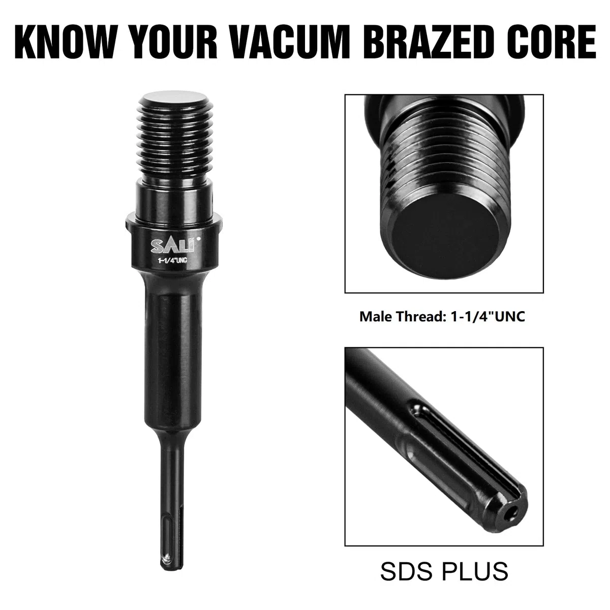 SALI Adapter 1 1/4" UNC auf SDS Plus für Kernbohrer Bohrkrone Lochsägen, SDS Plus Adapter, Fliesenbohrer Adapter Bohrfutter