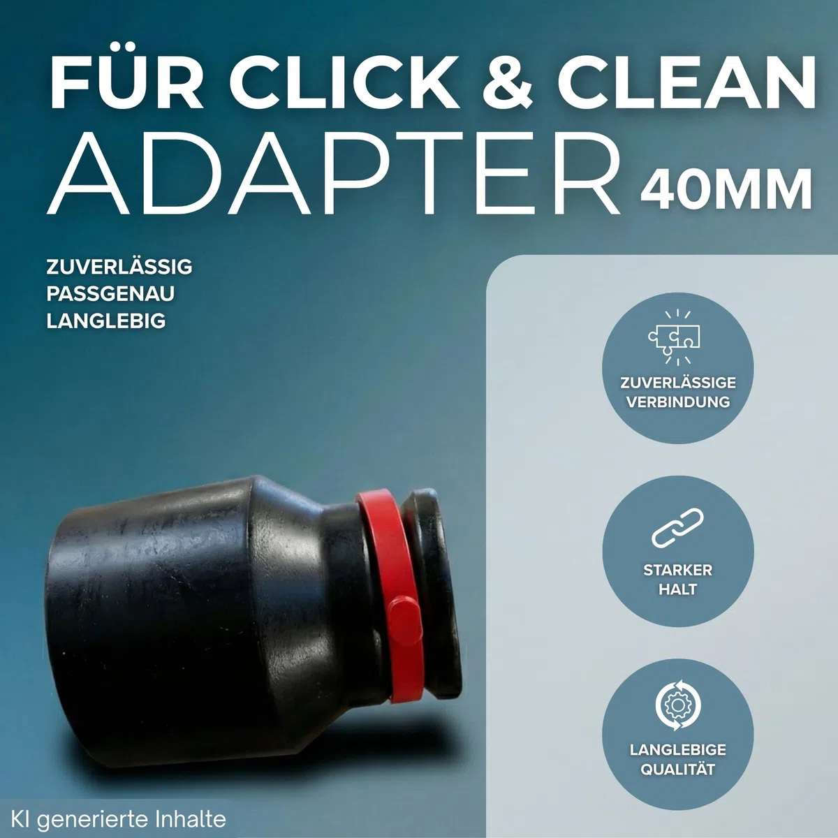 Staubsauger Kupplung Adapter kompatibel mit Bosch Click and Clean 40mm Staubsaugerschlauch Schlauch Anschluss NW40 Gewinde