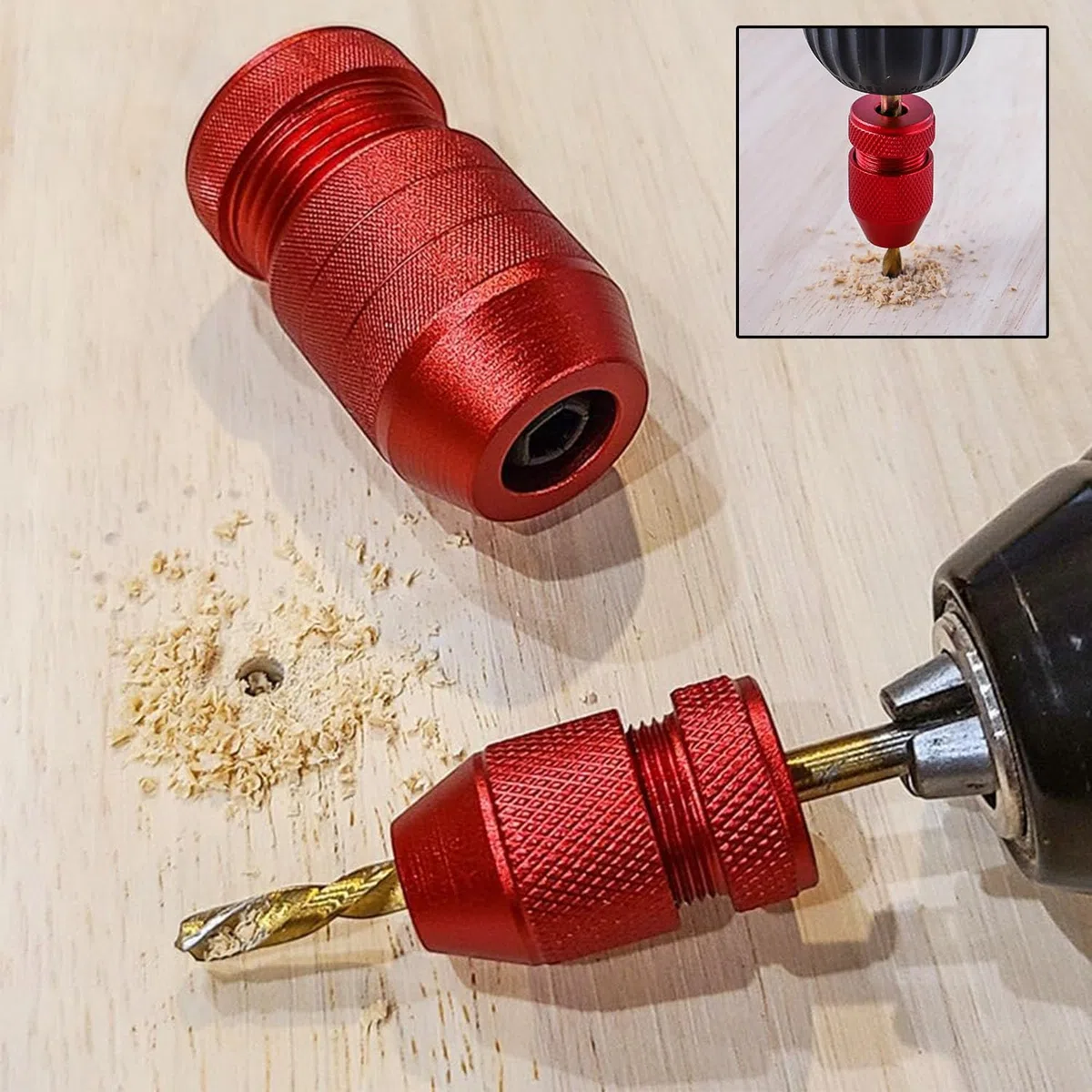 GIONAR 2 Stück Bohrer Tiefenanschlag-Set, einstellbar von Ø 2-11 mm, Aluminium Bohrstopp für präzise Holzbohrer Holzbohrungen