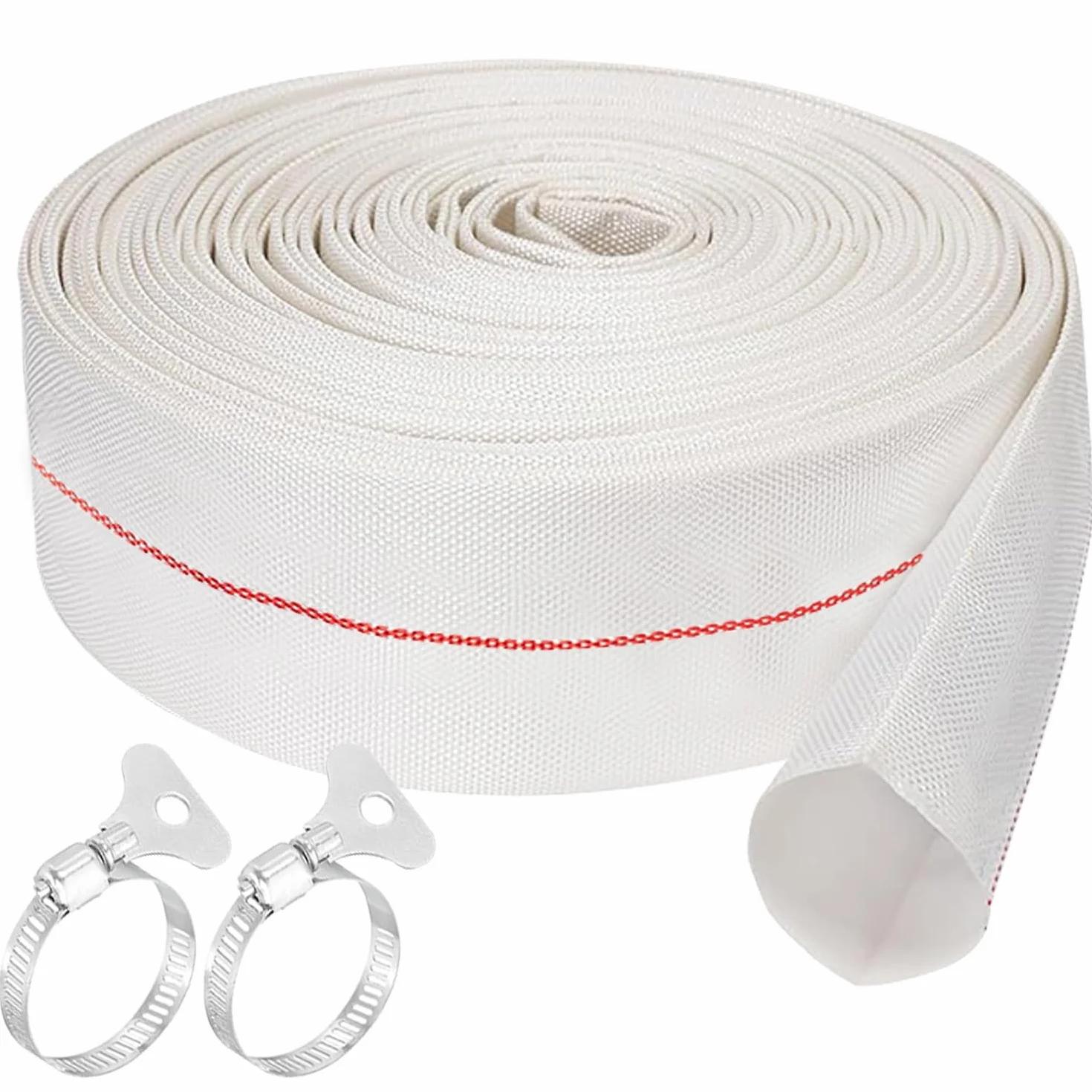 Gewebeschlauch 1 1/4 Zoll Flachschlauch 32mm 10m Gewebeschlauchset Zubehör Für Tauchpumpen Oder Schmutzwasserpumpen (32mm, 10)