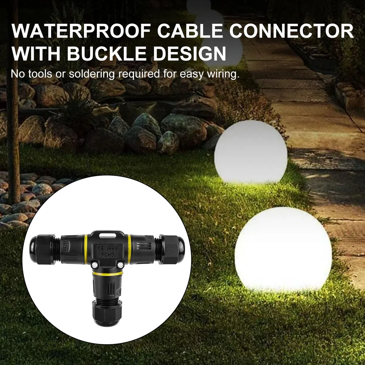 Kabelverbinder Wasserdicht 3 Polig 4 Stück IP68 Wasserdicht für Ø3-12 mm Kabeldurchmesser Outdoor
