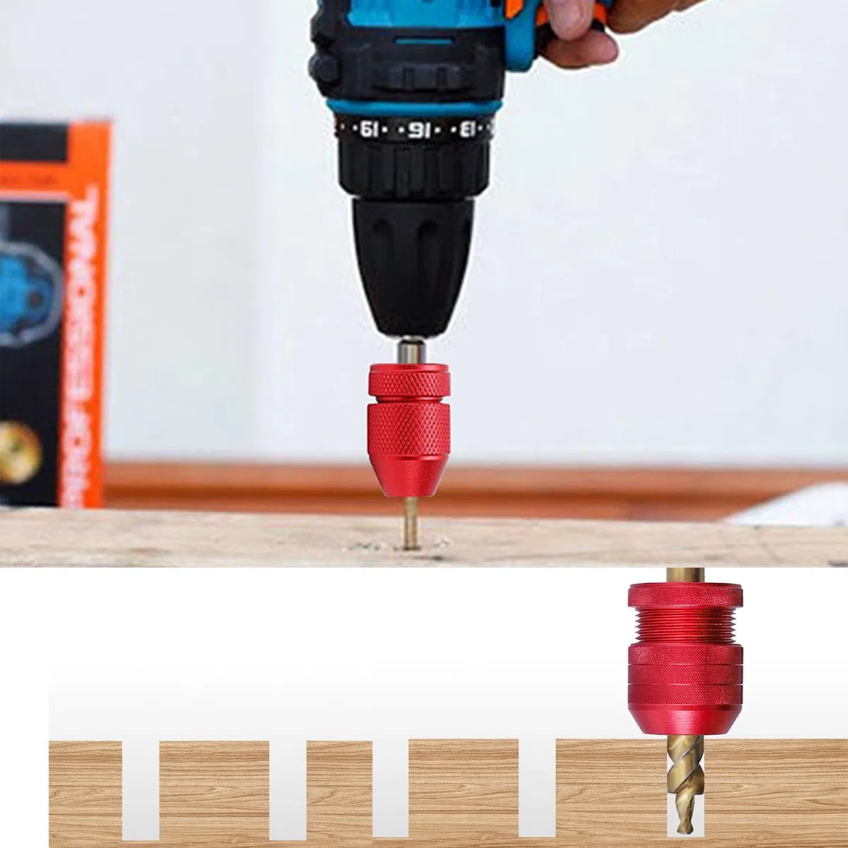 GIONAR 2 Stück Bohrer Tiefenanschlag-Set, einstellbar von Ø 2-11 mm, Aluminium Bohrstopp für präzise Holzbohrer Holzbohrungen