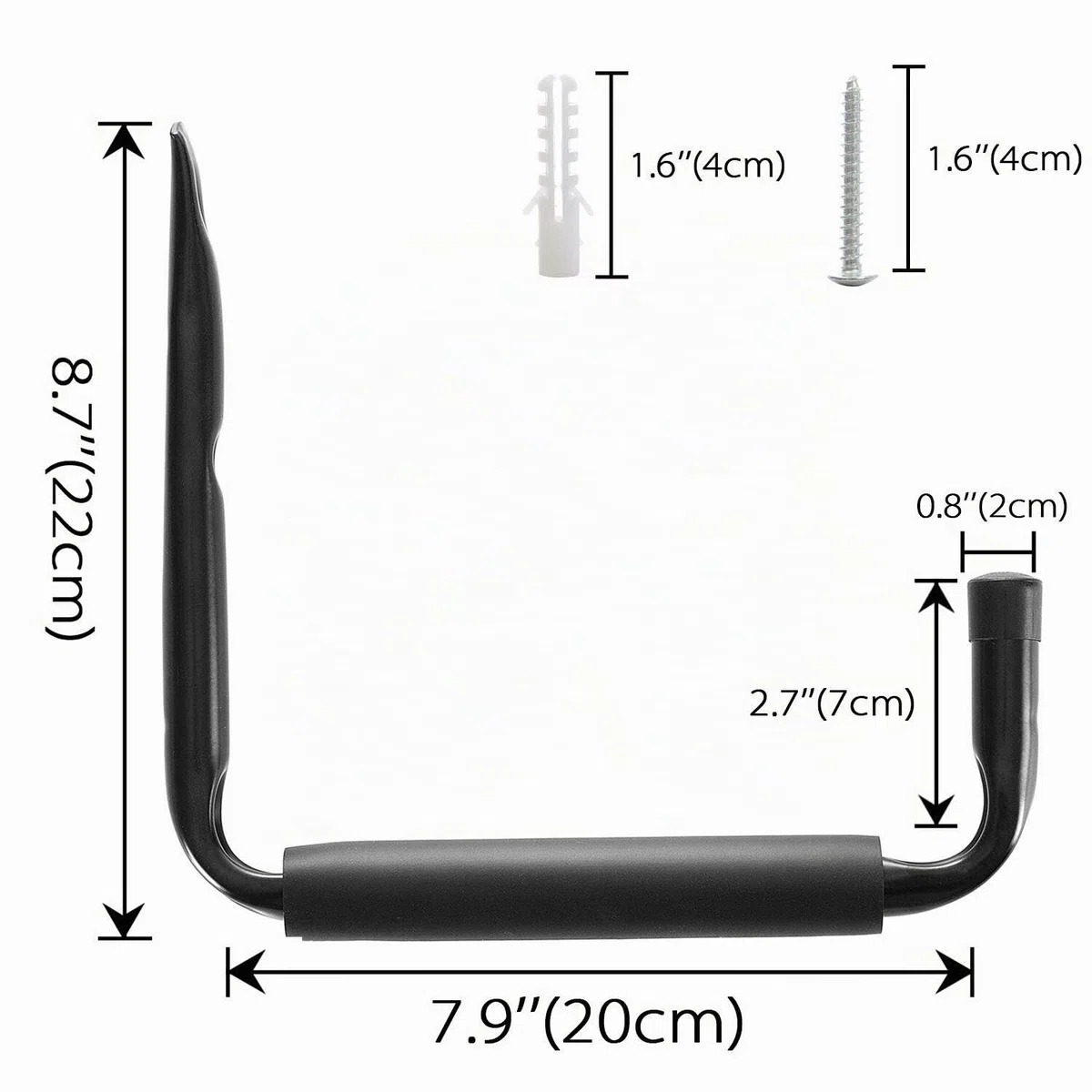 Garage Schwerlast Wandhaken, Leiter Haken aus Festem Metall Storage Hanger Organizer für Kajaks Leiter Klappstühle Garage - Universalhaken mit Polsterung für Schutz, Tragkraft 45 kg, 6 Stück