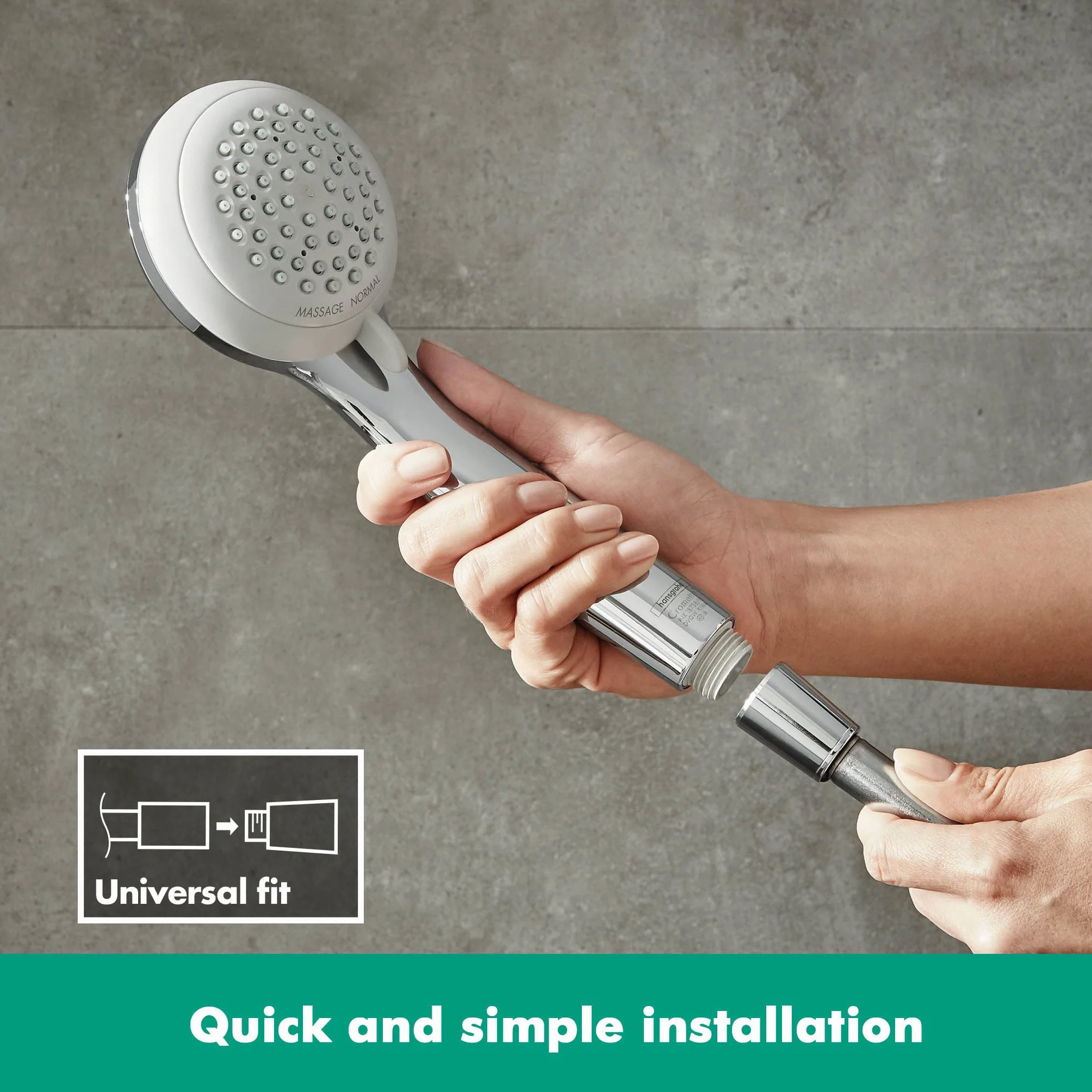 hansgrohe Crometta 85 - Duschkopf, Handbrause mit 2 Strahlarten, runde Duschbrause (⌀ 85 mm), Brausekopf mit Antikalk-Funktion, Chrom