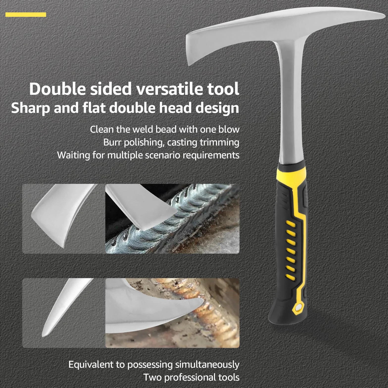 Meißelhammer 31cm UltraSchärf Schweißhammer Chipping Schweißmeißelhammer Schlackenhammer robustes Werkzeug zum Entfernen von Schlacken mit ergonomischem Griff Schweißhammer Chipihammer Drahtbürste