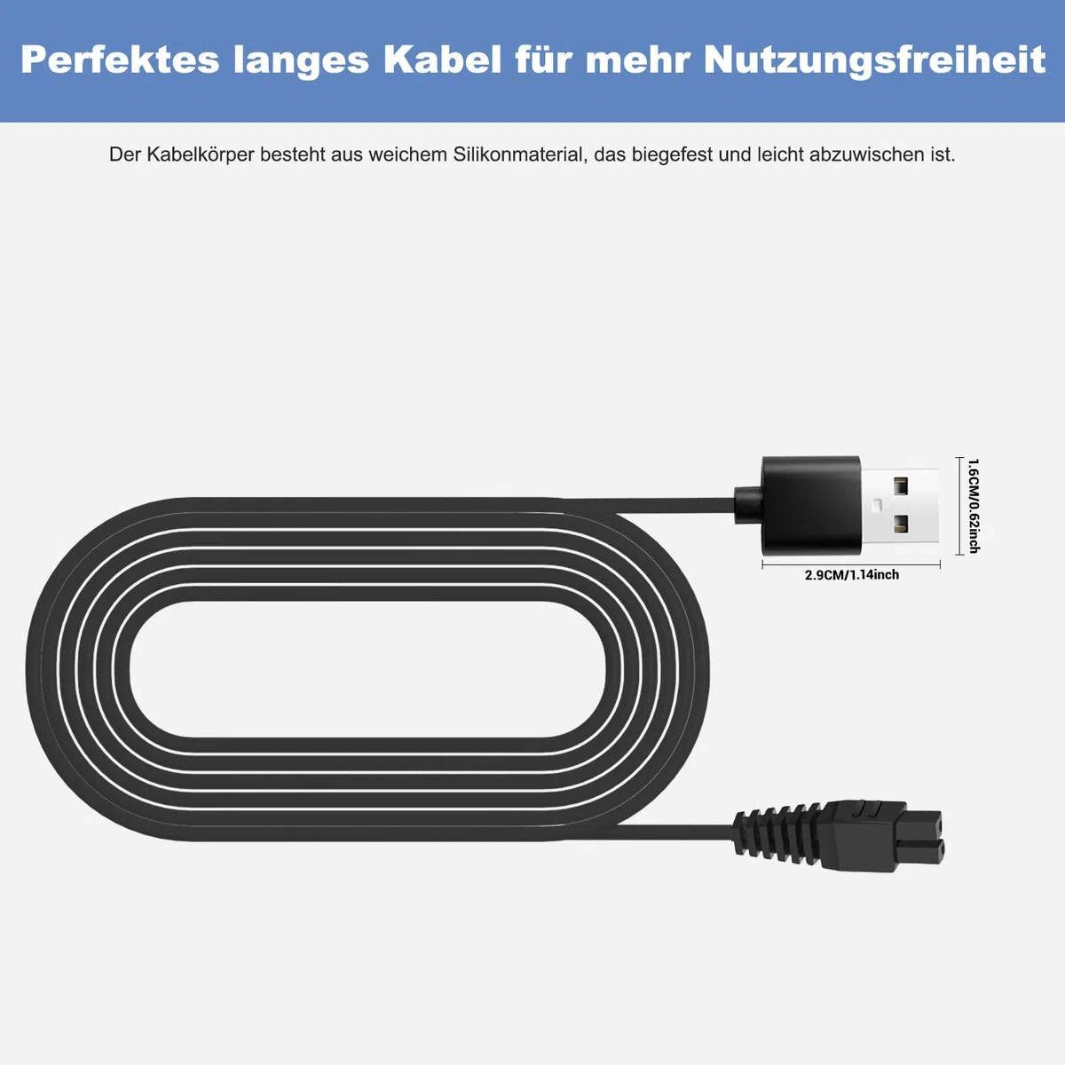 5v 1a USB Ladekabel Ersatzkabel Kompatibel mit Gardena Set ClassicCut Li 9853/9854/9855 ComfortCut Li 9856/9857/9858 Grasschere，schwarz (Nicht kompatibel mit AkkuCut Li und Gardena 9850)