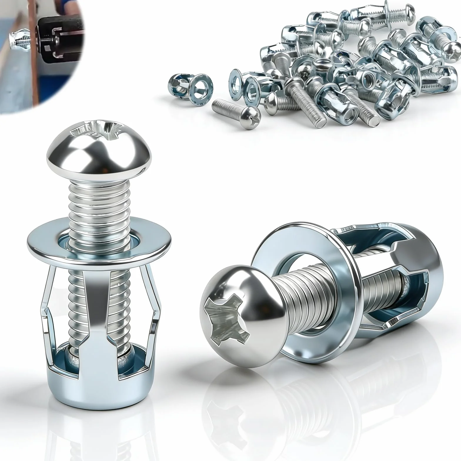 Hohlraumdübel Metall M4x20 mm, 30 Stk Hohlraum Metall Anker | Petal Expansion Nuts, Jack Nuts, Hohlraumdübel Dünne, Befestigungen Hohlraumanker, für Hohltüren, Wände, Eisenblech, Sheet