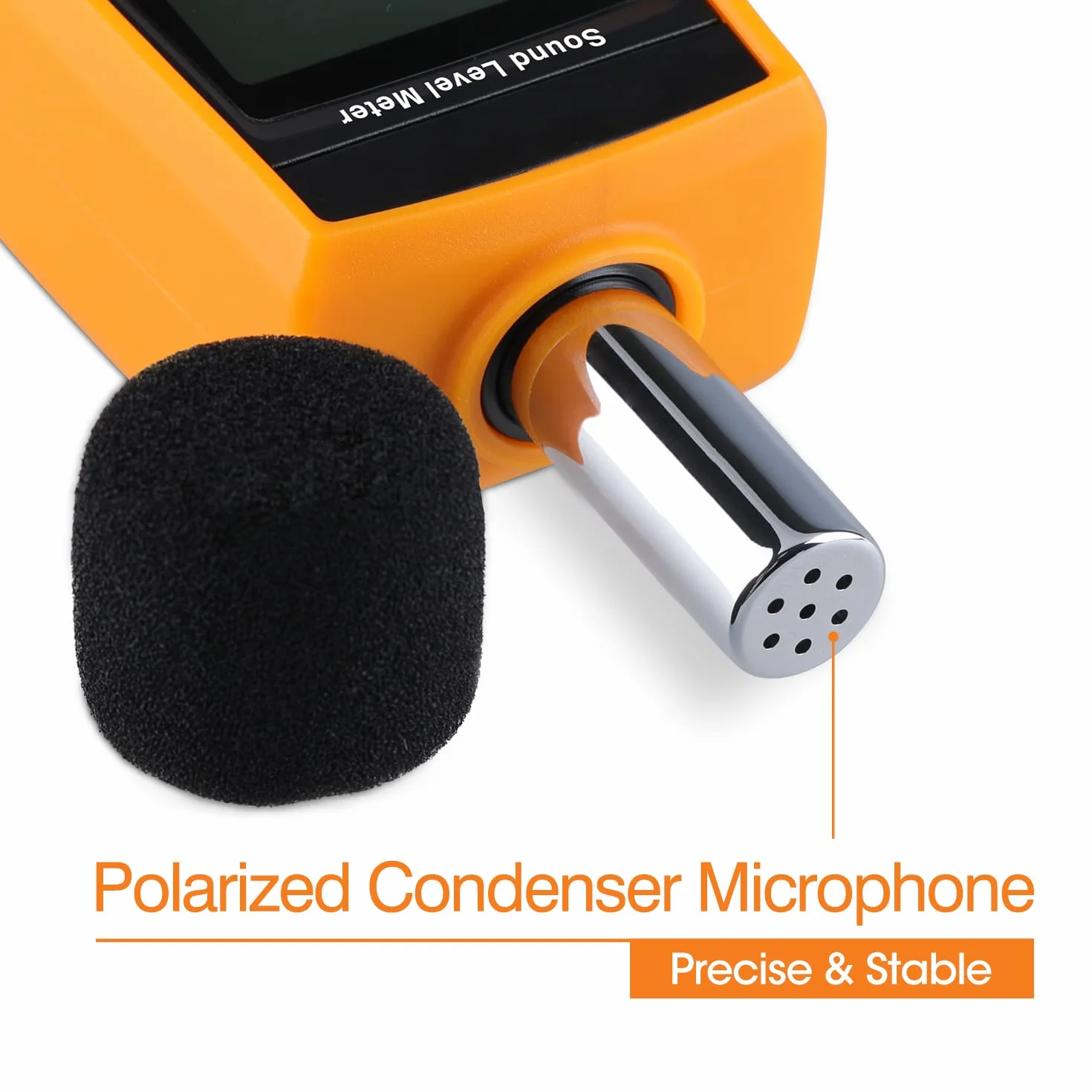 Dezibel Messgerät, Tragbares db Messgerät (Schallpegelmessgerät), digitales Geräuschmessgerät, Bereich 30-130 dB(A) dB-Messgerät, Geräuschpegel-Soundmonitortester Gelb