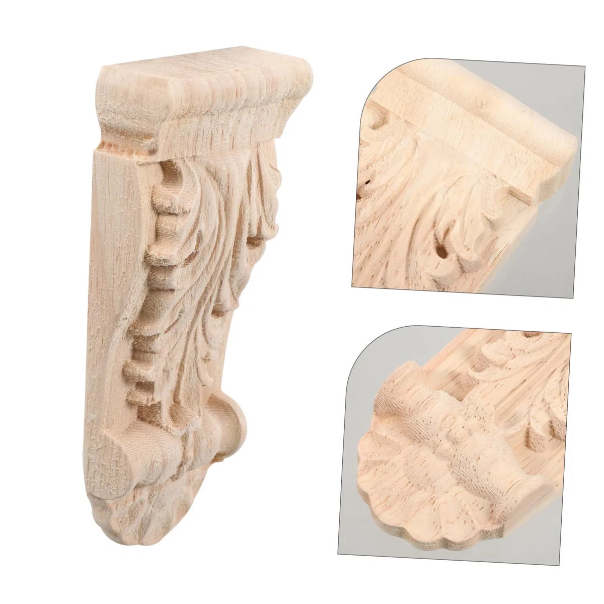 2 Stück Zierleisten Holz Dekorative Konsolen für Wohnzimmer mit Künstlerischem Design und Stabiler Holzapplikation im Klassischen Stil