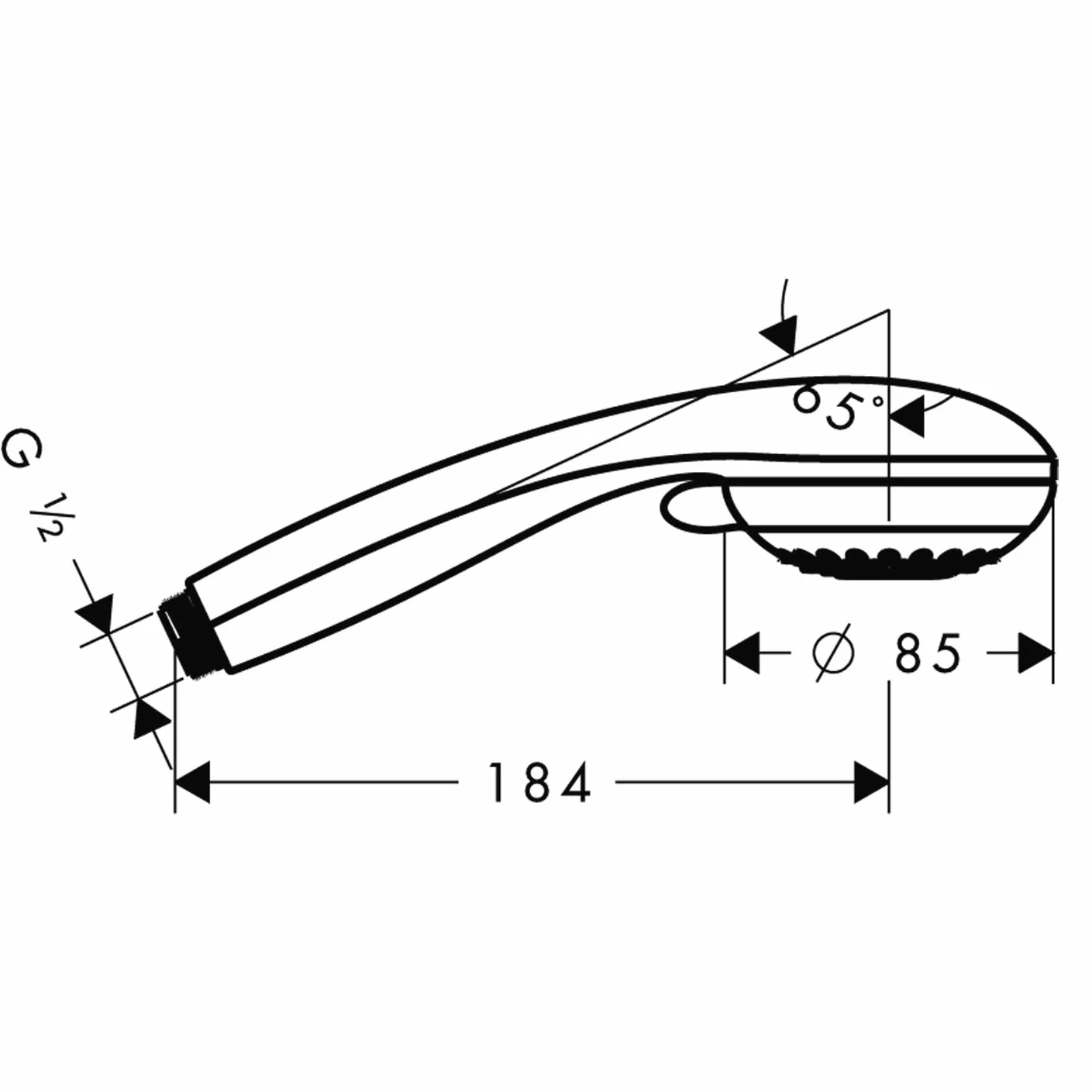 hansgrohe Crometta 85 - Duschkopf, Handbrause mit 2 Strahlarten, runde Duschbrause (⌀ 85 mm), Brausekopf mit Antikalk-Funktion, Chrom