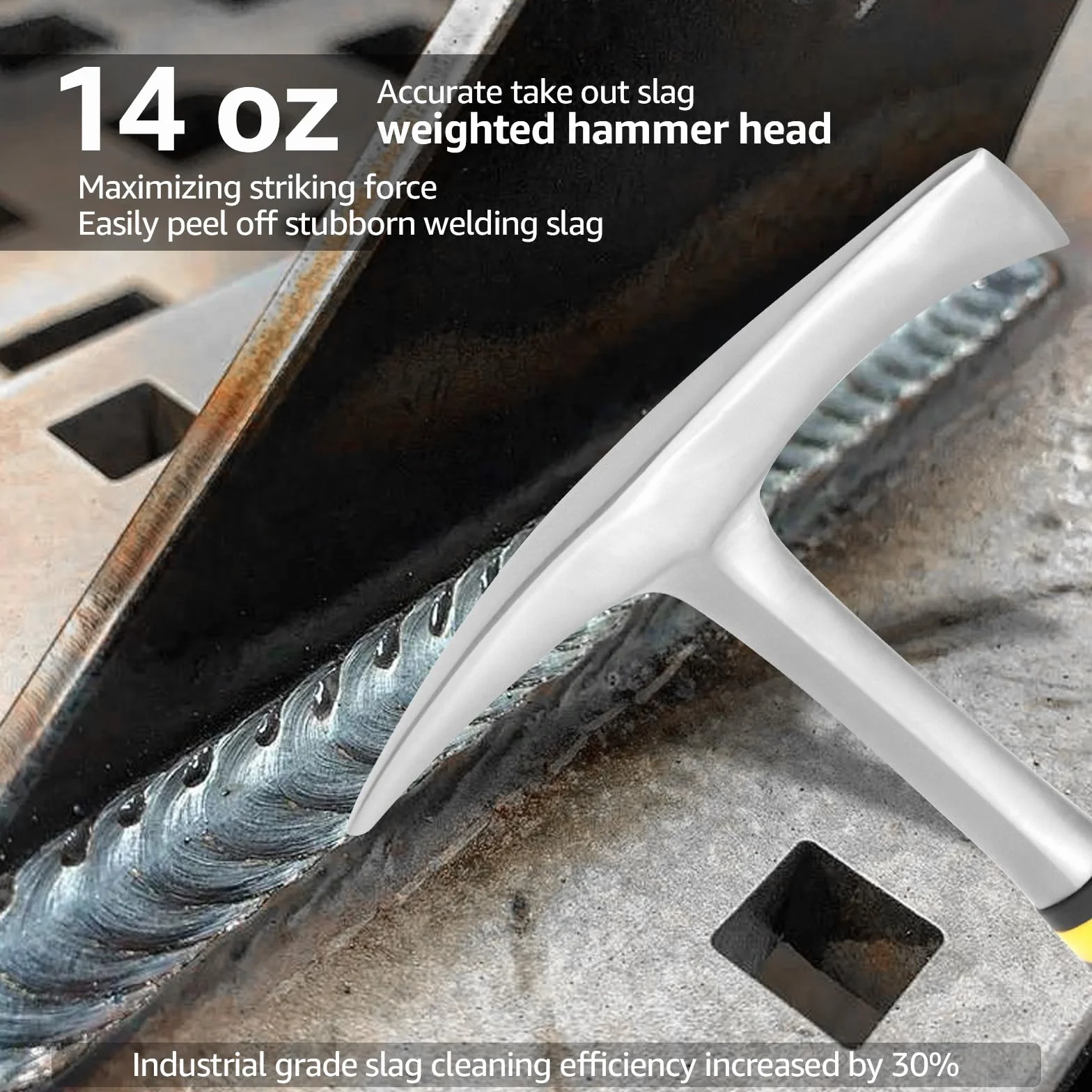 Meißelhammer 31cm UltraSchärf Schweißhammer Chipping Schweißmeißelhammer Schlackenhammer robustes Werkzeug zum Entfernen von Schlacken mit ergonomischem Griff Schweißhammer Chipihammer Drahtbürste