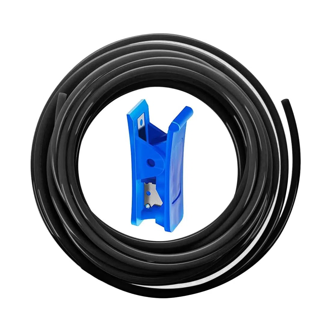HUAZIZ 12 Meter PU Pneumatikschlauch Pneumatic Polyurethane Schlauch Flexibel Druckluftschlauch Außen 12 mm x Innen 8mm Schwarz+1 x Schlauchschneider