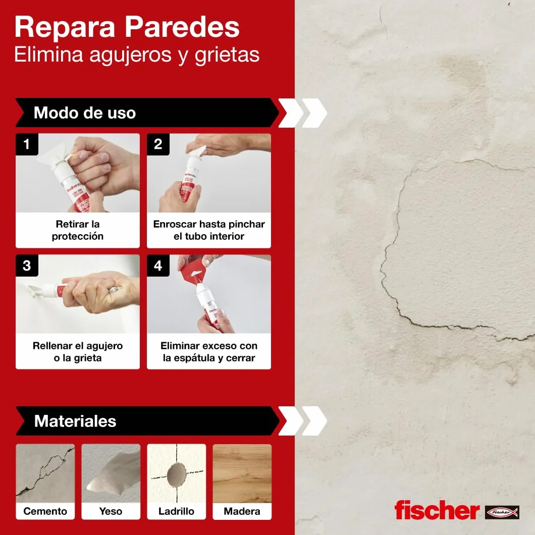 fischer Spachtelmasse GOW Reparaturspachtel Multipack, 70ml