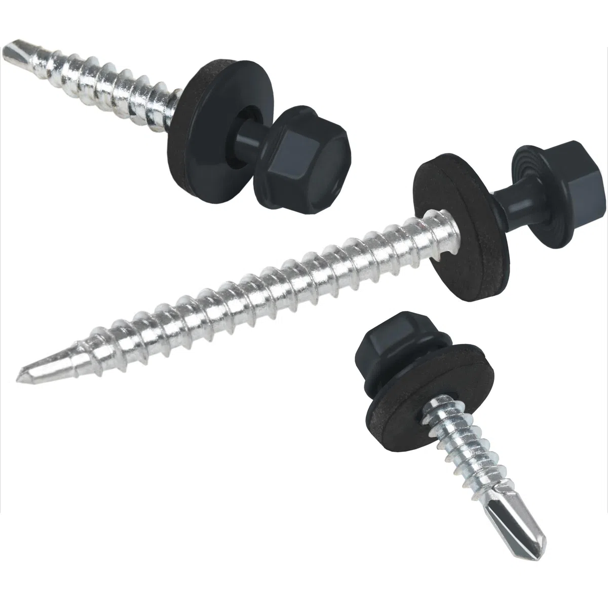 PAROTEC Trapezblechschrauben 4.8mm x 70mm, 200 Stück Selbstschneidende Schrauben mit EPDM Dichtscheibe Dichtung, Selbstschneidende Selbstbohrende Bohrschrauben Sechskantkopf, RAL 7016 Anthrazit