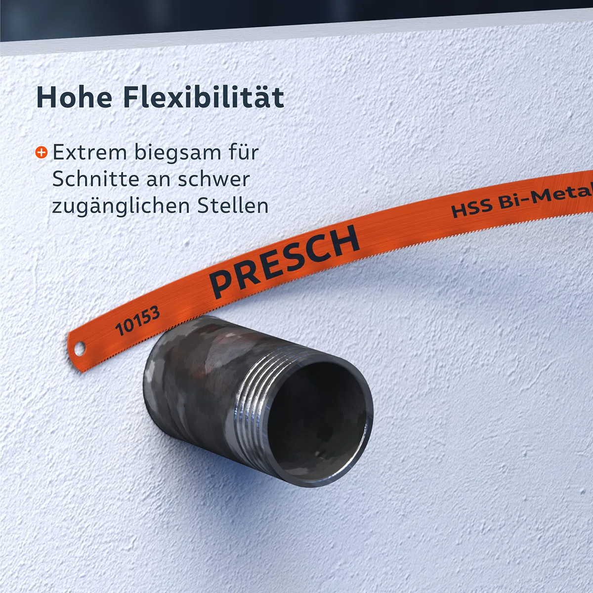Presch Metallsägeblatt Set 300mm 6 Stk. - Original PUK Sägeblätter für Handsägen - Bi-Metallsägeblatt mit HSS Schneide für NE-Metalle (Kupfer), Edelstähle, Plexiglas, Kunststoffe