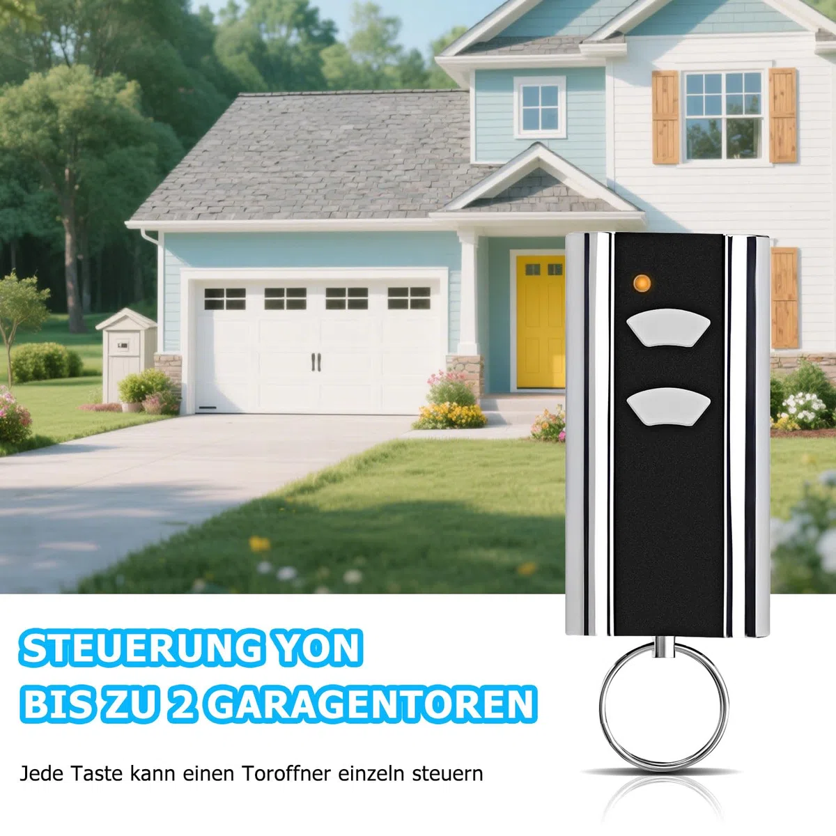 2 Stück Ersatz für Normstahl handsender, Garagentoröffner 433,92MHz 2 Kanäle, Kompatibel mit Normstahl Entrematic RCU 433-2, RCU 433-4, EA433 2KM, EA433 2KS, T433-4