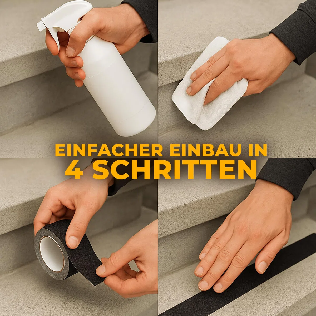 Antirutsch Klebeband [ 18M x 2,5cm ] Grau | Griptape für den Innen- und Außenbereich | Grip Tape, Anti Rutsch Streifen, Antirutschstreifen Treppe, Treppenstufen Antirutsch