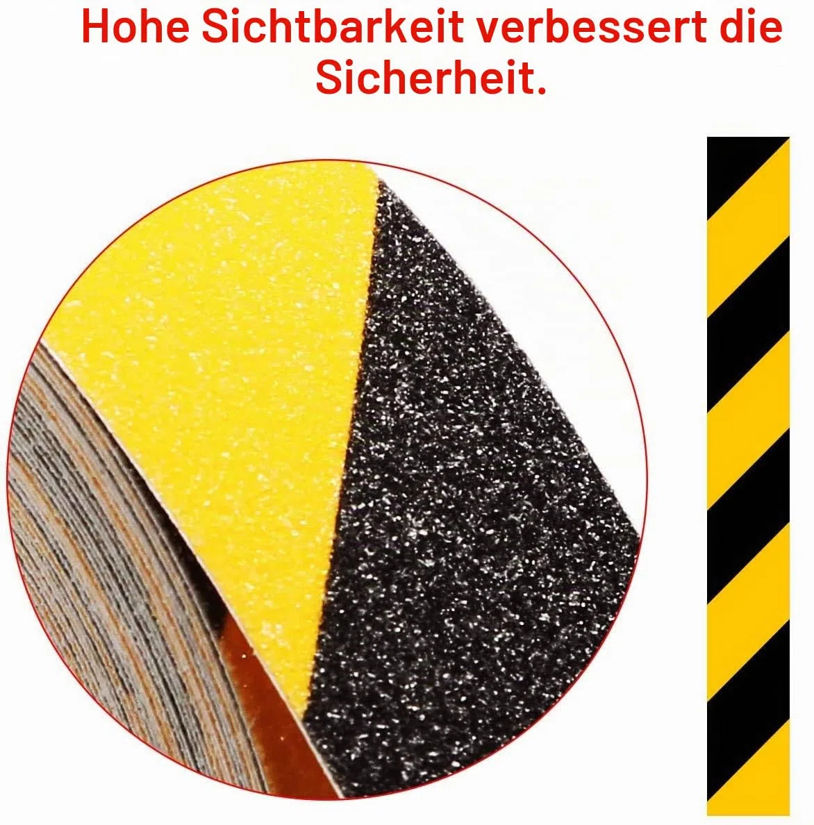 Gebildet 20m x 5cm Anti Rutsch Klebeband, Stark Sicherheitsband rutschfest, Anti-Rutsch-Klebeband Schritte Band Aufkleber für Innen- und Außenbereich, Gelb & Schwarz