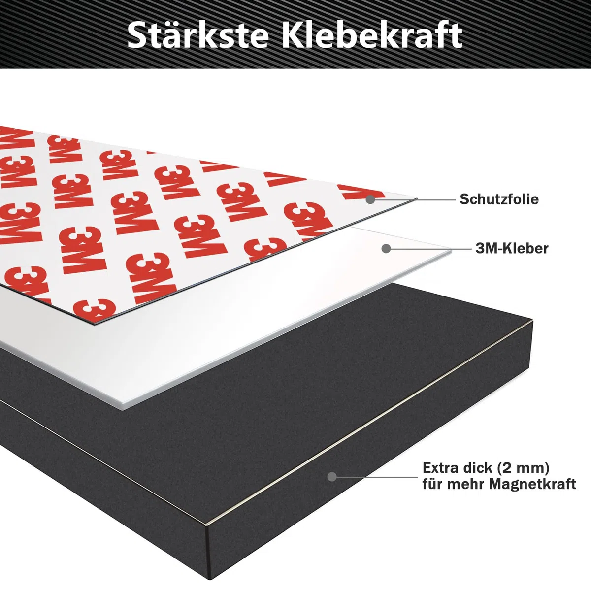 Magnetband Selbstklebend, 3M Magnetklebeband Stark Metallband Extra Breit Magnetstreifen Magnet Klebeband, Magnetic Tape für Messer Whiteboard Werkzeug