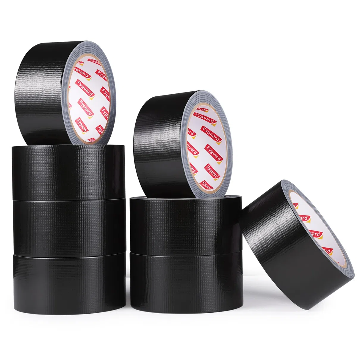 8 Rollen Panzertape, 48mm x 18m Schwarzes Klebeband Gewebeklebeband Wetterfest und Wasserdicht zum Befestigen Bündeln Verstärken Abdichten
