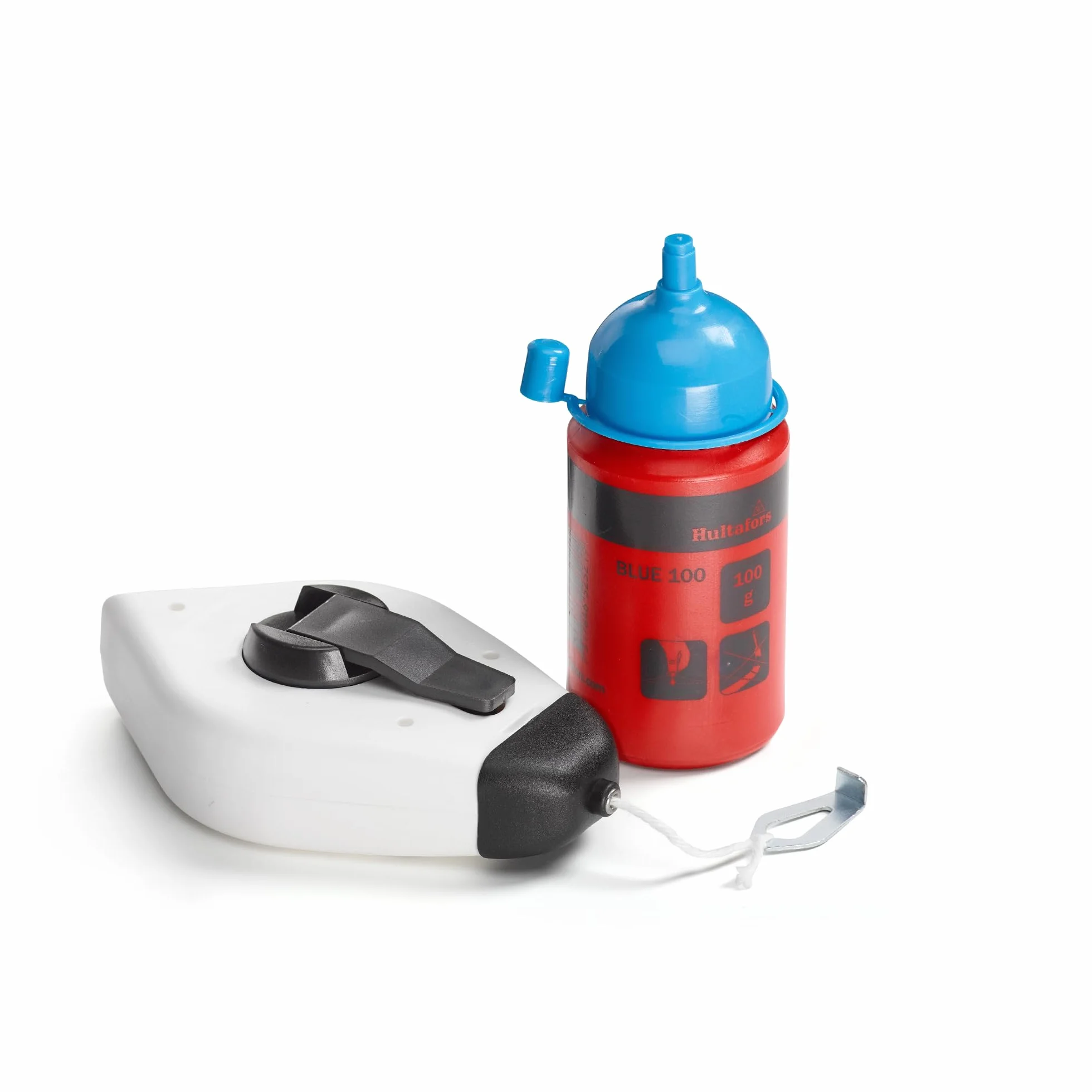 Hultafors Schlagschnur Set 30m inkl blauer Kreide (100g) I 1mm Dicke Schlagschnur I Für Innen- & Außenbereiche I Wasser-& Windresistente Farbe I 660103
