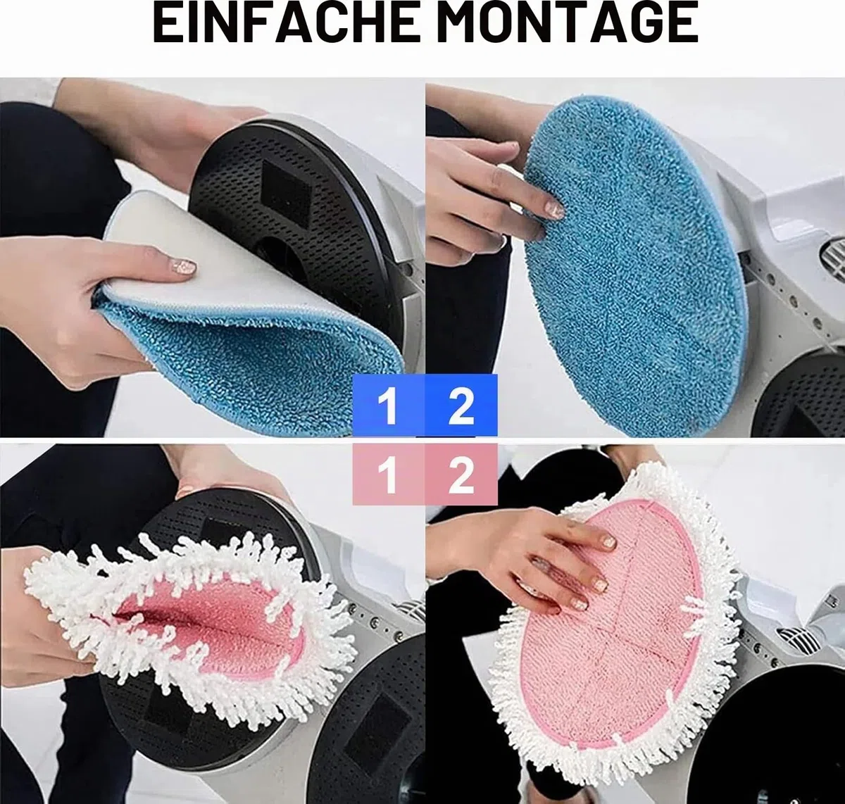 6 Stück Ersatz Elektrische Wischpads Pads, Reinigungspads und Wachs Mop Pads für Hartbodenreiniger und - Polierer, 18,5 cm/7.28 Inches