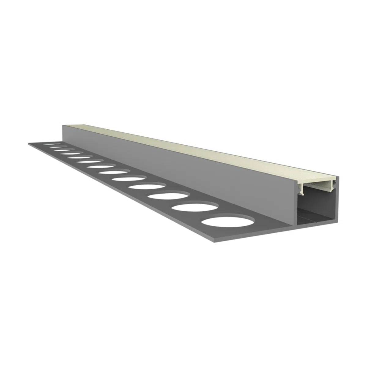 Fliesenprofil F0 Aluminium eloxiert – 2m LED Profil für Fliesen – Abschlussprofil für Badezimmer, – inkl.Abdeckung – LED Streifen bis 16mm (F0 mit opale abd.)