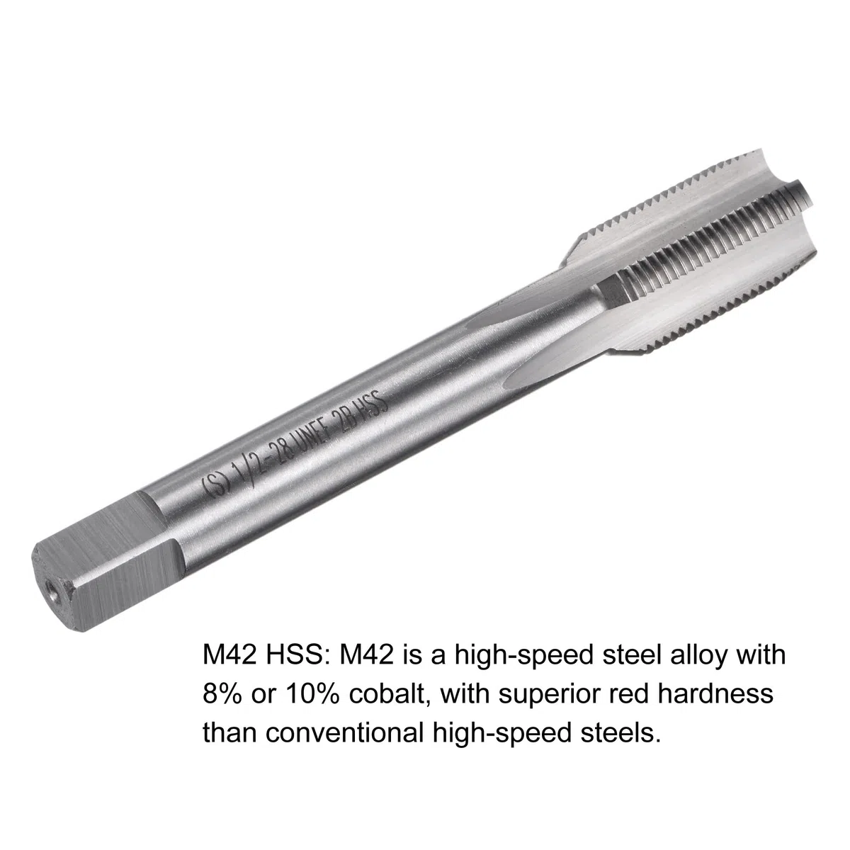 sourcing map Gewindefräser 1/2"-28 UNEF M42 HSS 4 gerade Fluten Bohrer 2B Toleranzklasse