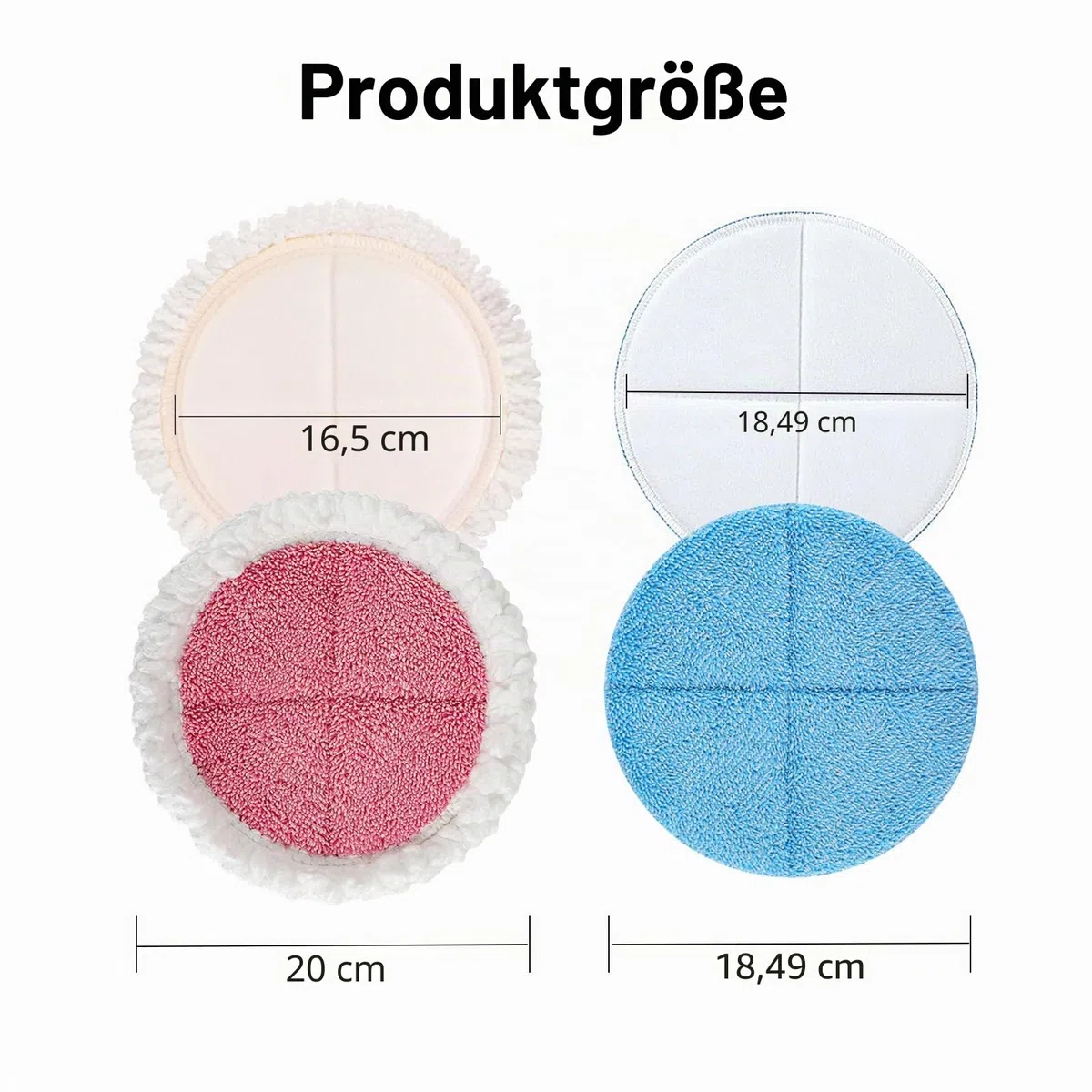 6 Stück Ersatz Elektrische Wischpads Pads, Reinigungspads und Wachs Mop Pads für Hartbodenreiniger und - Polierer, 18,5 cm/7.28 Inches