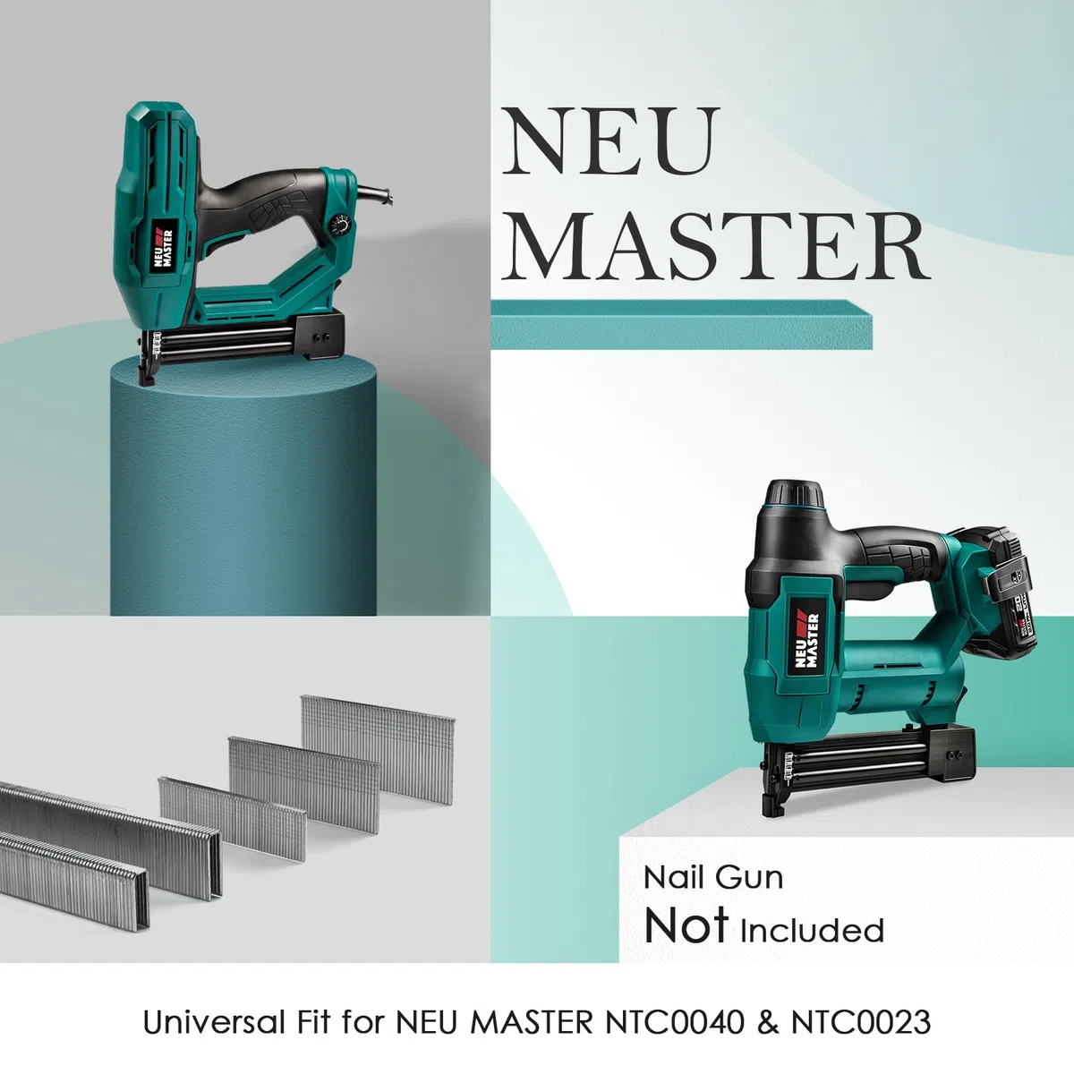NEU MASTER Nägel 18GA und Klammern Type90 18GA Set Insgesamt 1600 Stück für NTC0040/NTC0023 Tacker（NTC0040/NTC0023 nicht enthalten）