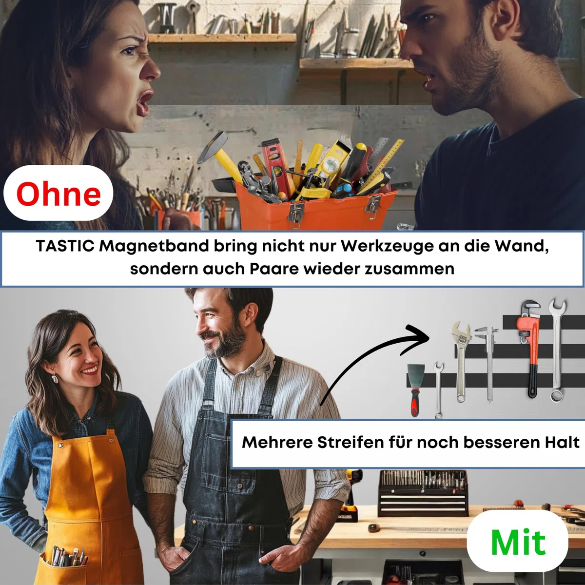 TASTIC - Selbstklebendes Magnetband 3mm x 35mm x 3m. Magnetklebeband selbstklebend extra dick und extra breit. Das Klebeband ist magnetisch, stark klebend und zuschneidbar