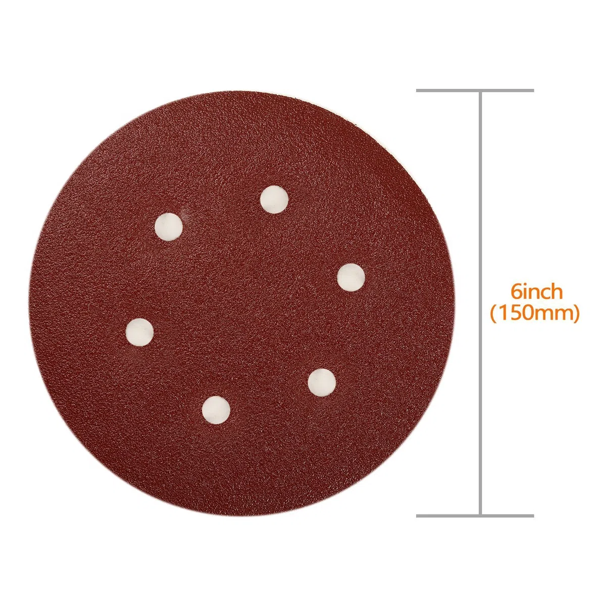 SPTA 100tlg 150mm 40/80/120/180/320/600/800/1000/1500/2000 Schleifscheiben Schleifpapiere Exzenterschleifmaschinen Körnung, mit 6 Löchern für Exzenterschleifmaschinen