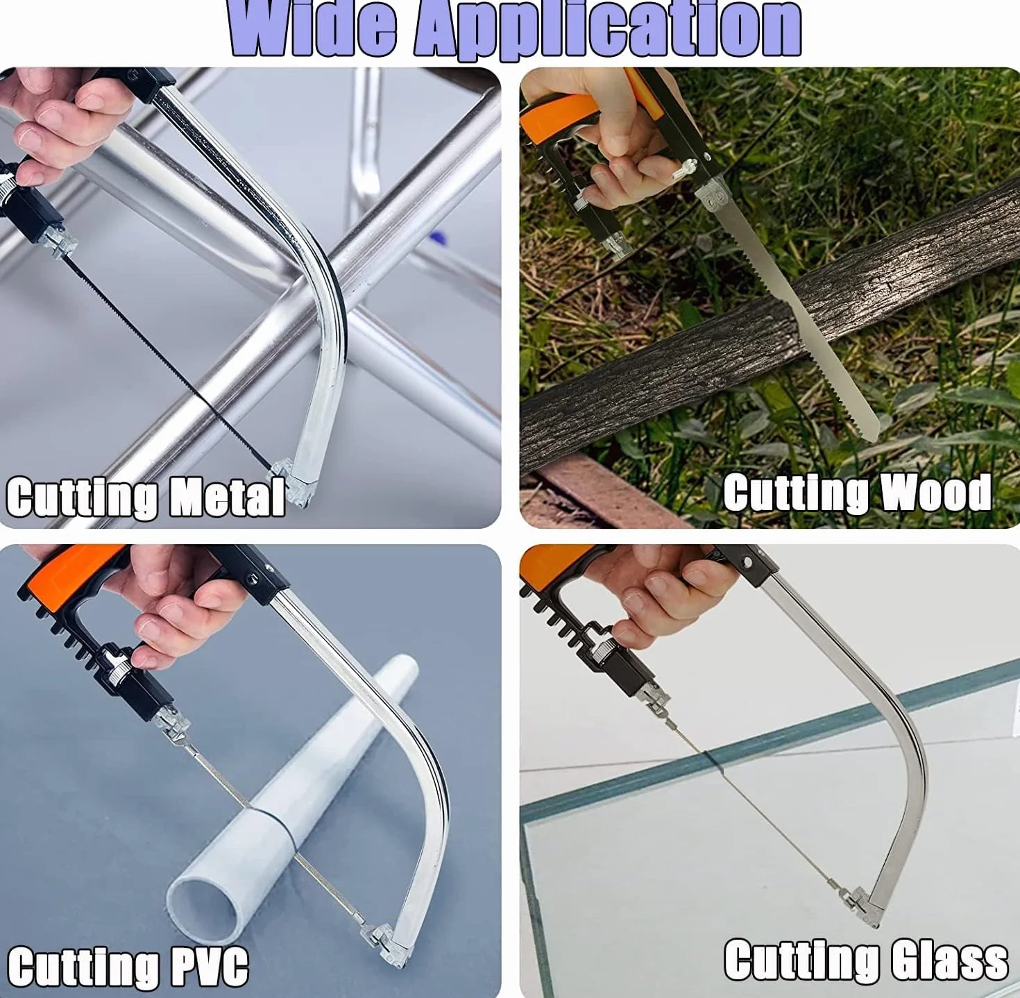 Handsäge Bügelsäge Set, 13-in-1 Multifunktionell Universal Metallsäge Set mit 8 HSS Stahl Sägeblätter und Tragetasche, Metallsägebogen Mini Hand-Sägen zum Schneiden von Metall Glas Fliesen Holz