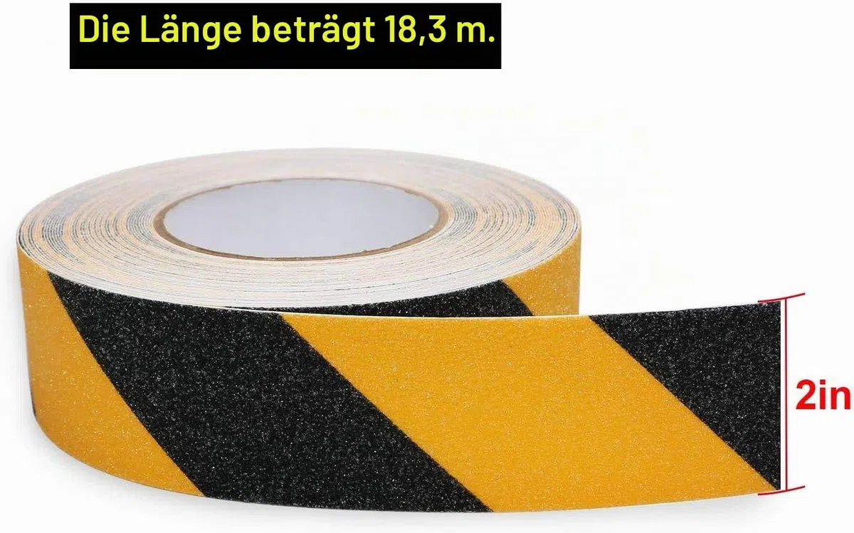 Gebildet 20m x 5cm Anti Rutsch Klebeband, Stark Sicherheitsband rutschfest, Anti-Rutsch-Klebeband Schritte Band Aufkleber für Innen- und Außenbereich, Gelb & Schwarz