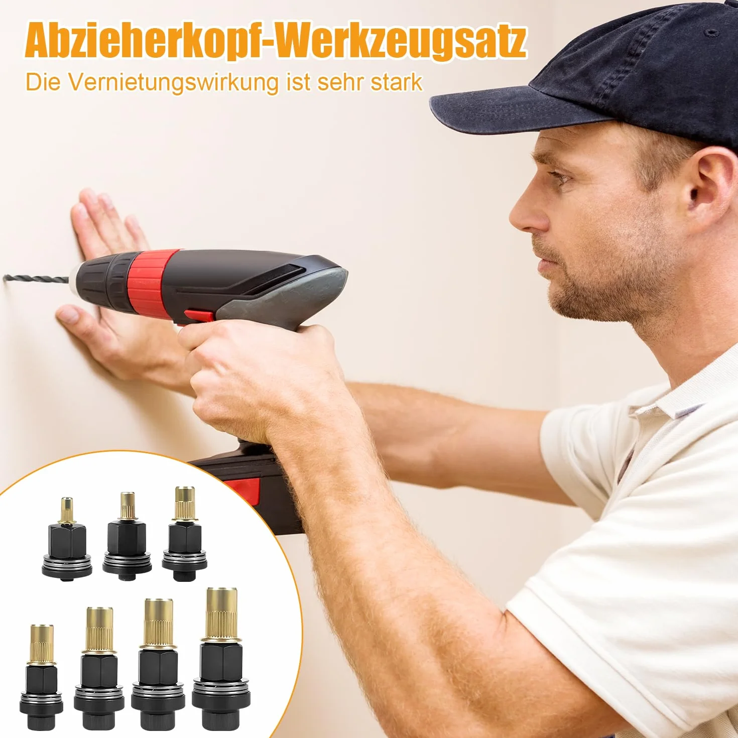 Nietmuttern Gewindenieten Einpressmuttern Einziehmuttern für M3 M4 M5 M6 M8 M10 M12 217Stk Nietenzange Nietmuttern für Nietmutter Werkzeug Manuelle Nietmaschine (je 30 Muttern)