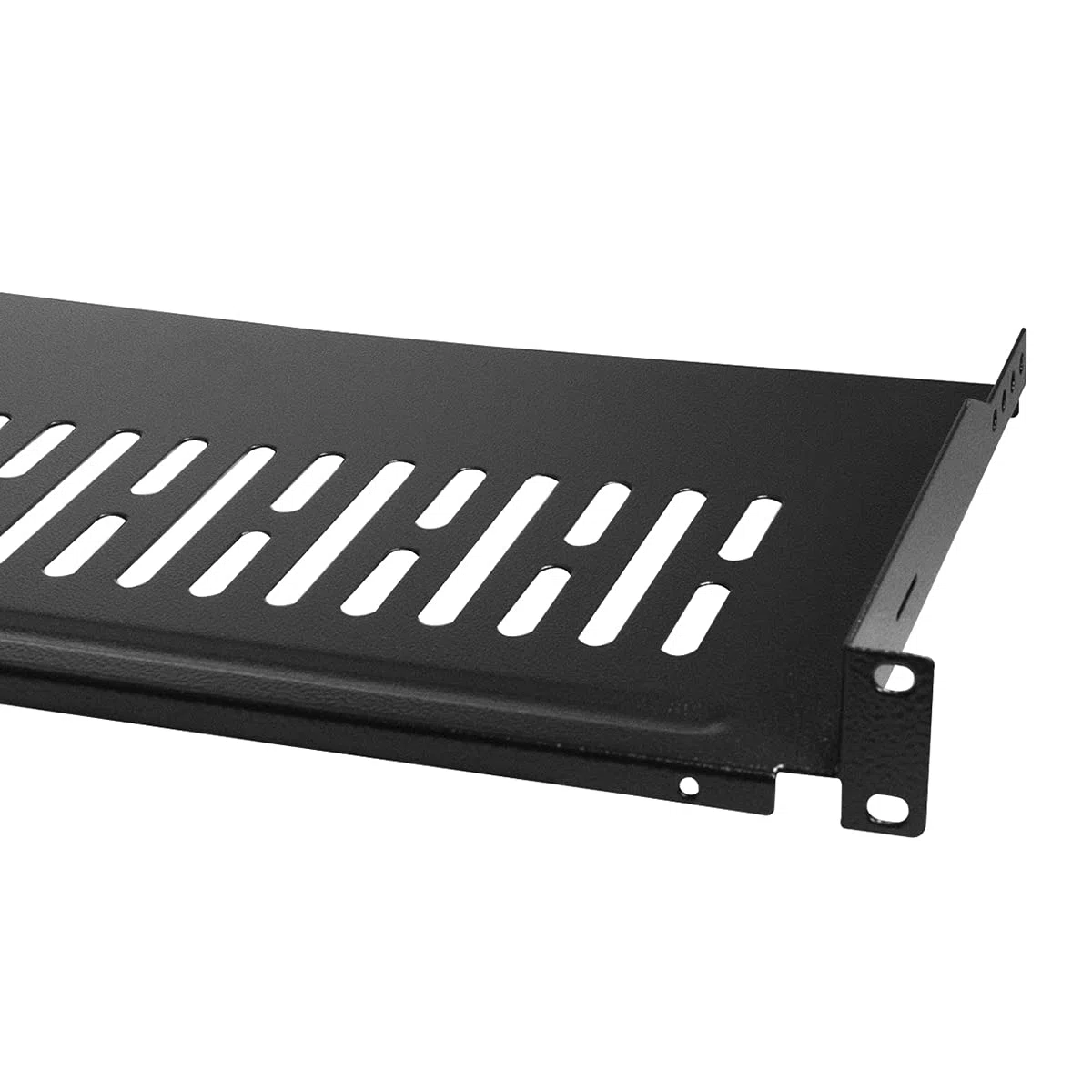 LogiLink SF1C35B - 19" Einschubfach (1 HE) für Stand-, Serverschränke mit Mind. 350mm Tiefe, max. 10kg Tragkraft, Schwarz