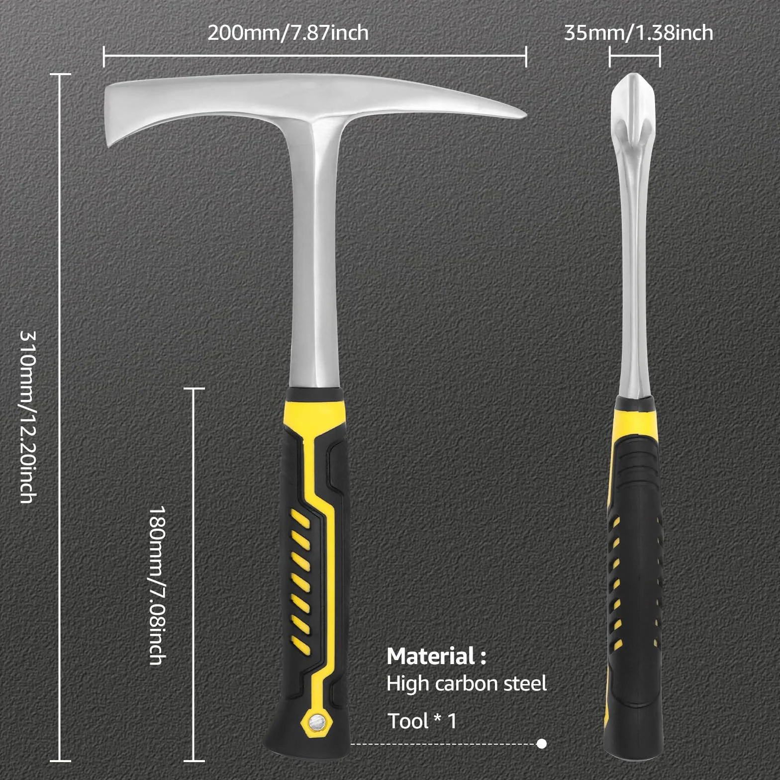 Meißelhammer 31cm UltraSchärf Schweißhammer Chipping Schweißmeißelhammer Schlackenhammer robustes Werkzeug zum Entfernen von Schlacken mit ergonomischem Griff Schweißhammer Chipihammer Drahtbürste