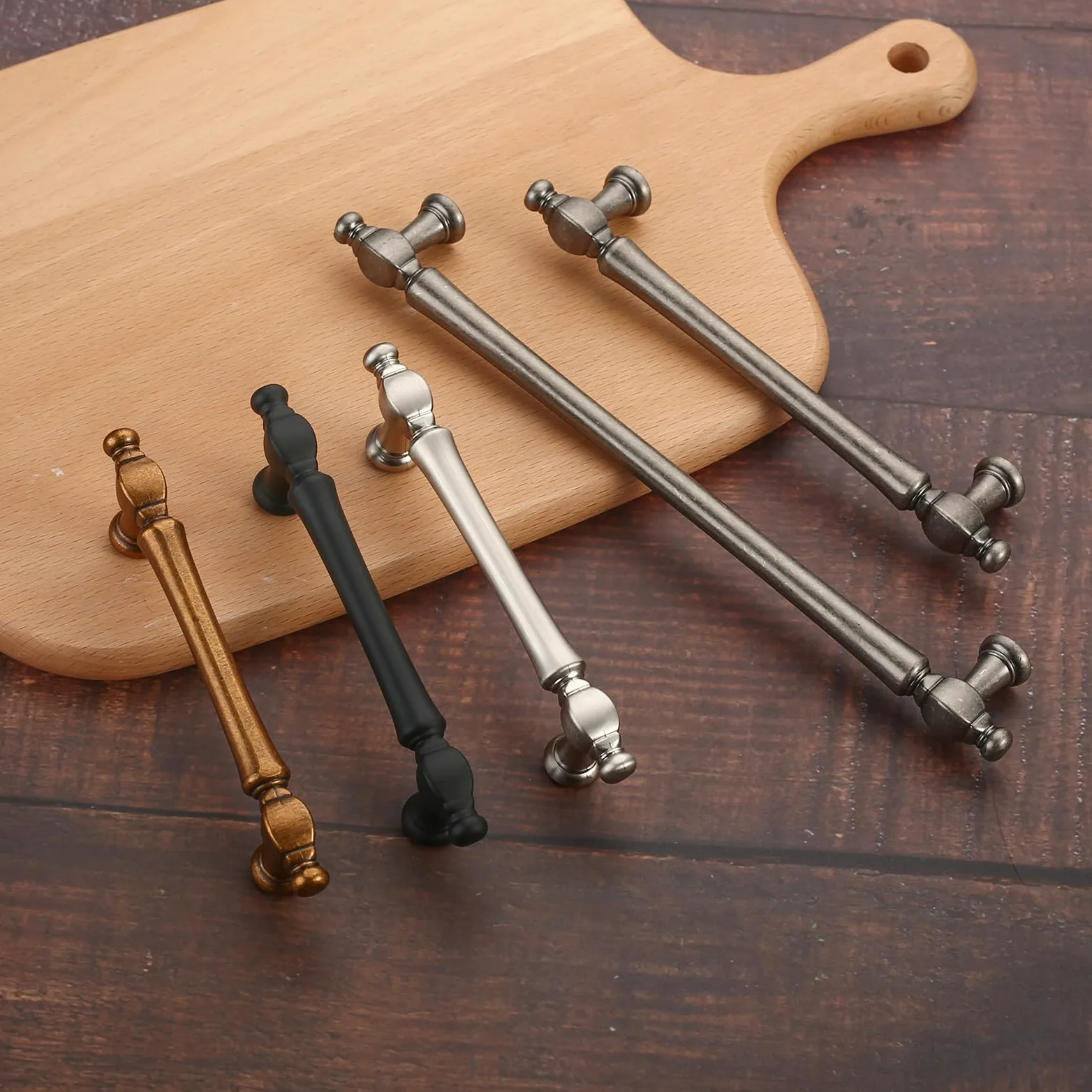 FURNIWARE 10 Stück Antiker Schrankgriffe,Antiquitäten Brass Möbelgriff 192 mm Bohrlochabstand Schubladengriff, Schubladengriffe für Türen, Küchen, Truhen, Kommoden, Schränke