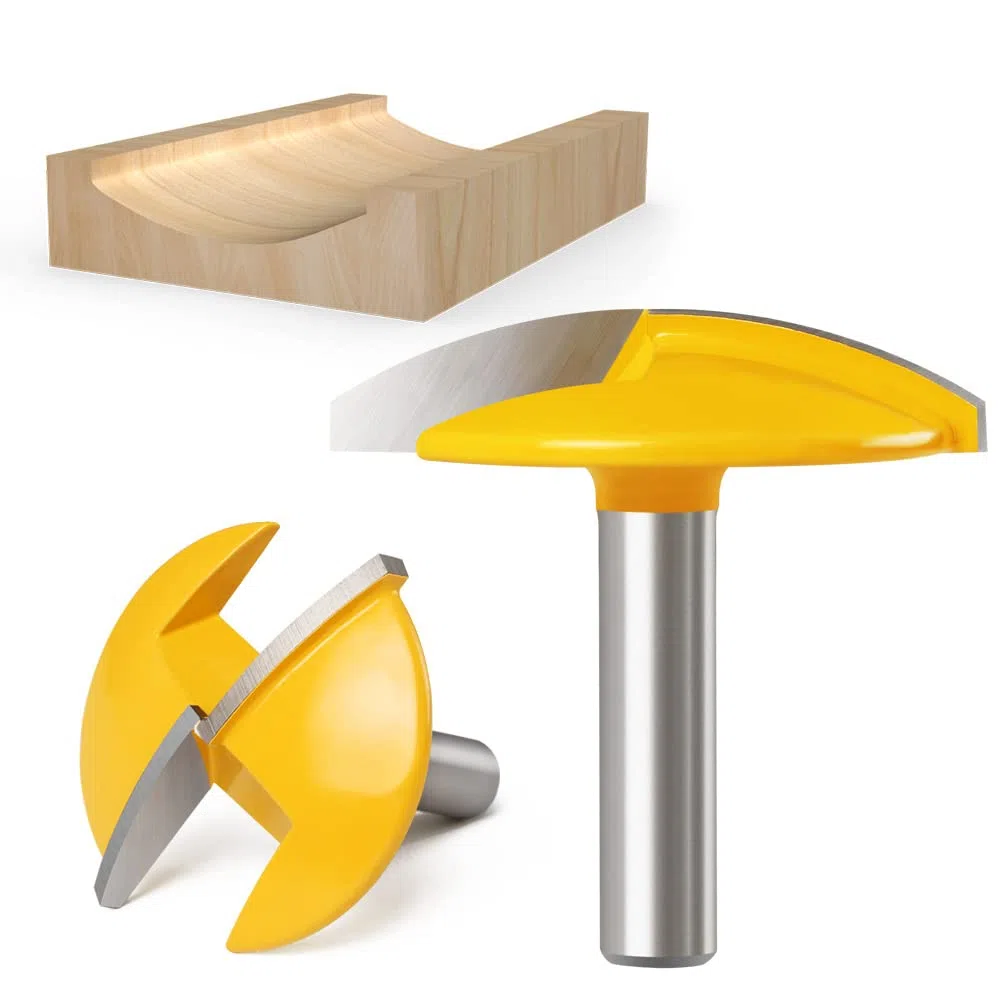 Horizontaler Kronenfräser mit 8 mm Schaft, Kronenkappen-Fräser, Fräser für kleine Schüsseln (1-3/4" Breite, 1-1/2" Radius)