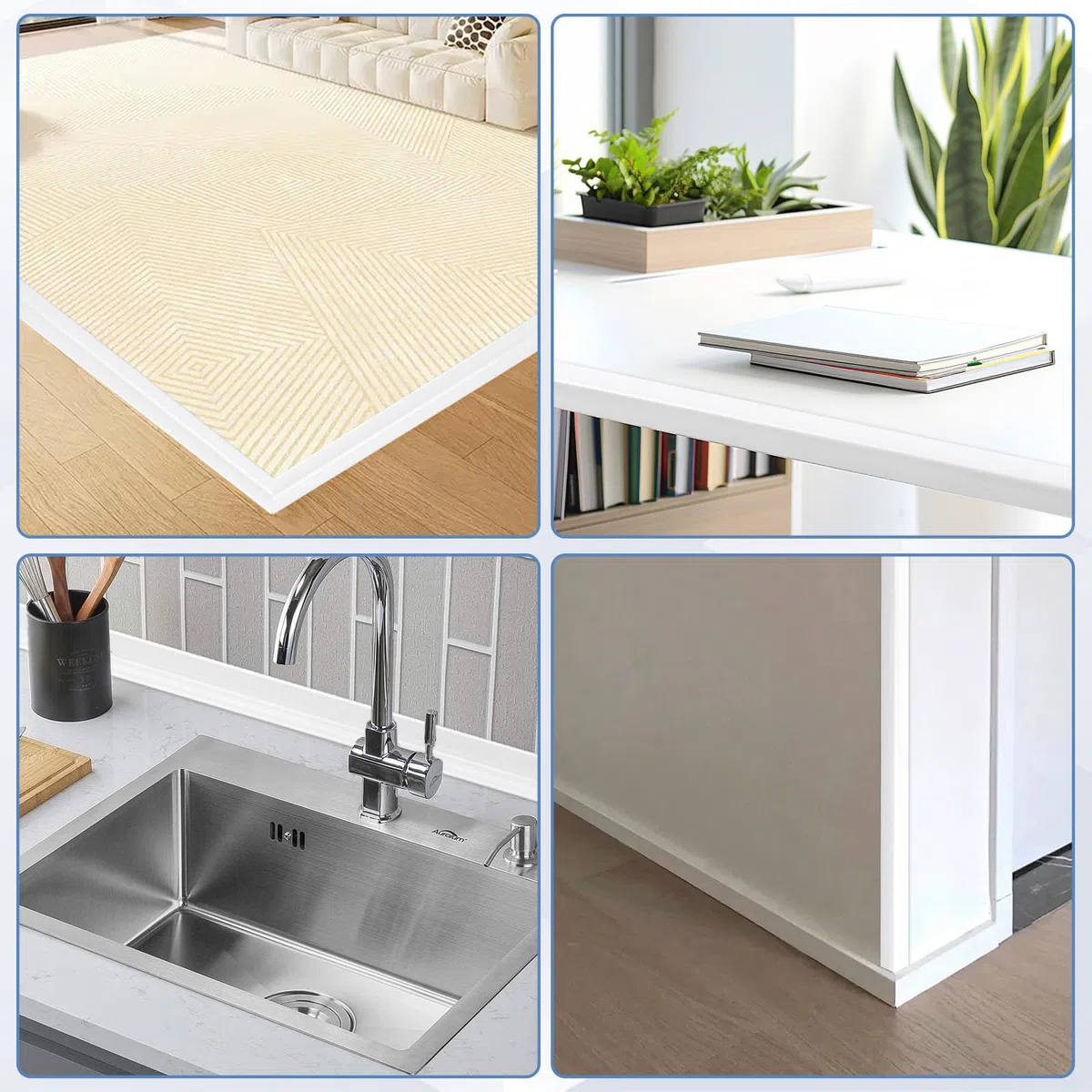Winkelprofil Selbstklebend 6m Zierleisten Selbstklebend Weichsockelleiste Flexible Geeignet für Fenster, Tische und Wandecken zum Schutz und Dekoration