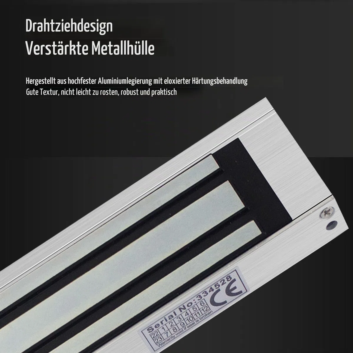 YAVIS Elektromagnetisches Schloss, wasserdicht, DC 12 V, 180 kg, Stärke 350 kg, gebürstete Oberfläche, Modell NC, Halterungen Z & L inklusive, ideal für Zugangskontrollsysteme im Innen- und