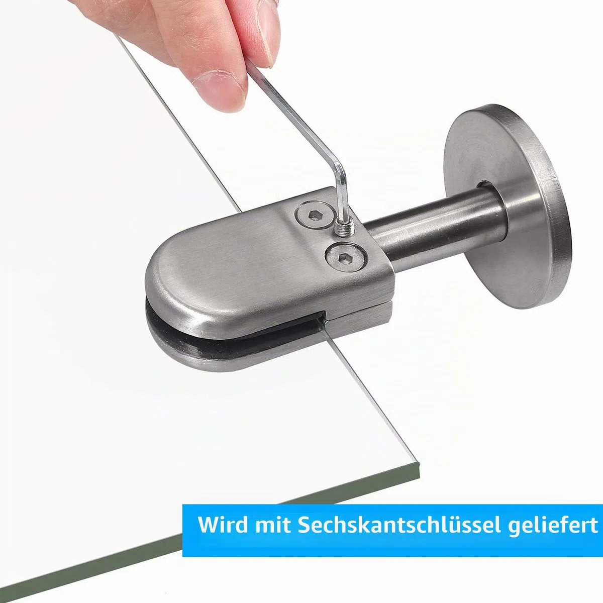 Proster 4 STÜCKE Edelstahl 304 Glasklemme S Größe Unterstützt 6-8 mm Dickes Glas mit 40mm Stützhalterung für Bodenmontage Bodenmontage Treppengeländer Balustradengeländer