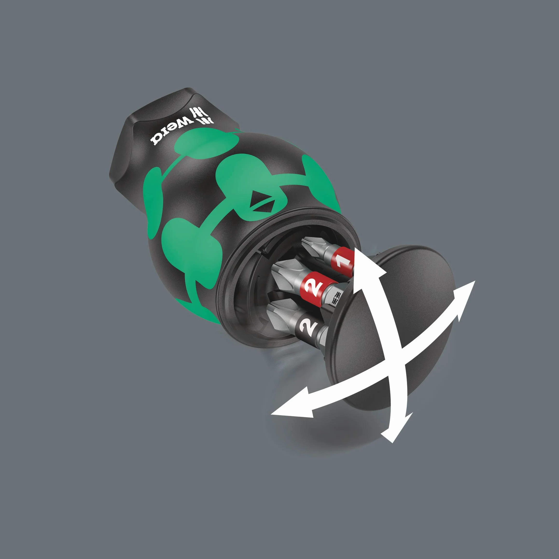 Wera 05008873001 Kraftform Kompakt Stubby 1 Schraubendreher mit Bit Magazin, 6-teilig