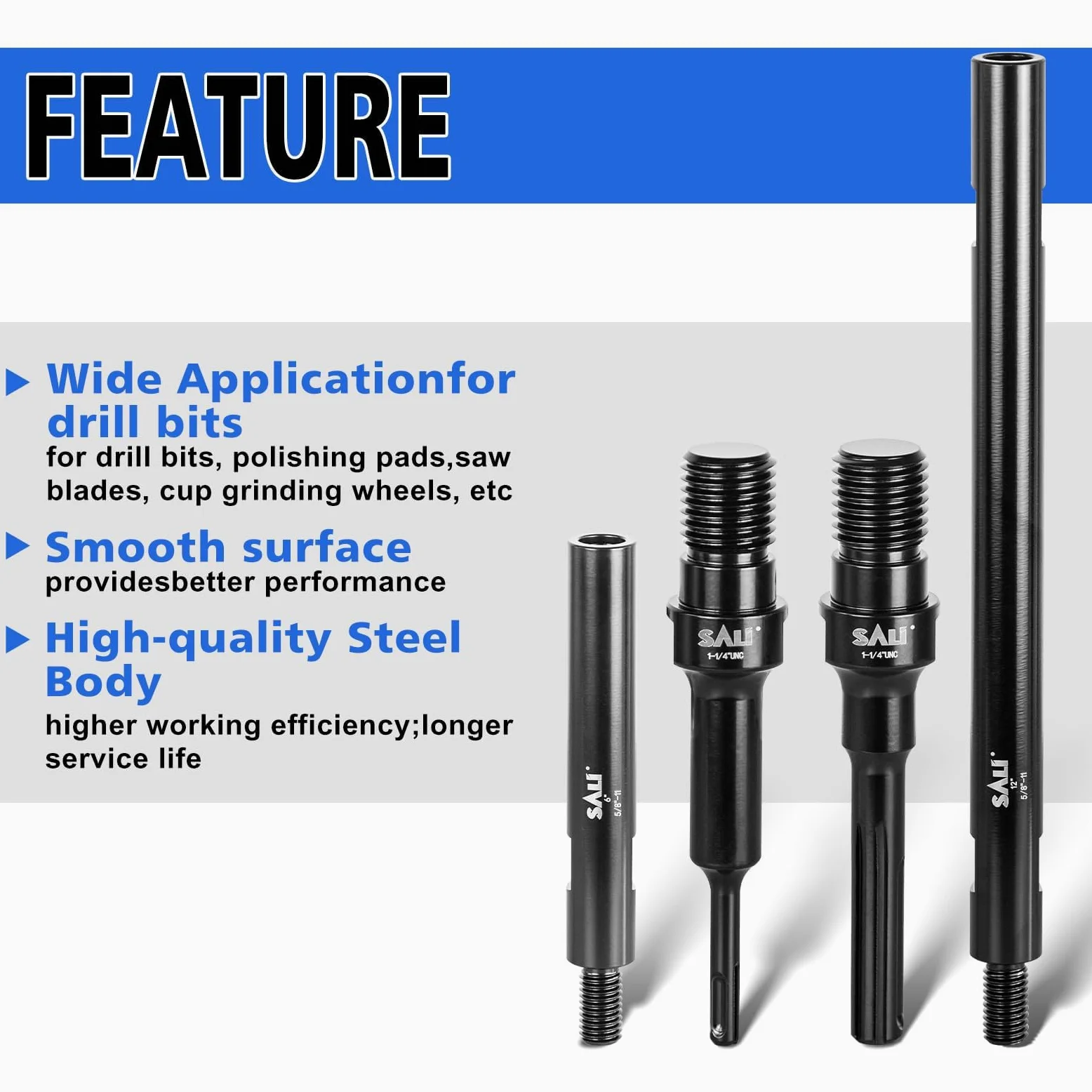 SALI Adapter 1 1/4" UNC auf SDS Plus für Kernbohrer Bohrkrone Lochsägen, SDS Plus Adapter, Fliesenbohrer Adapter Bohrfutter
