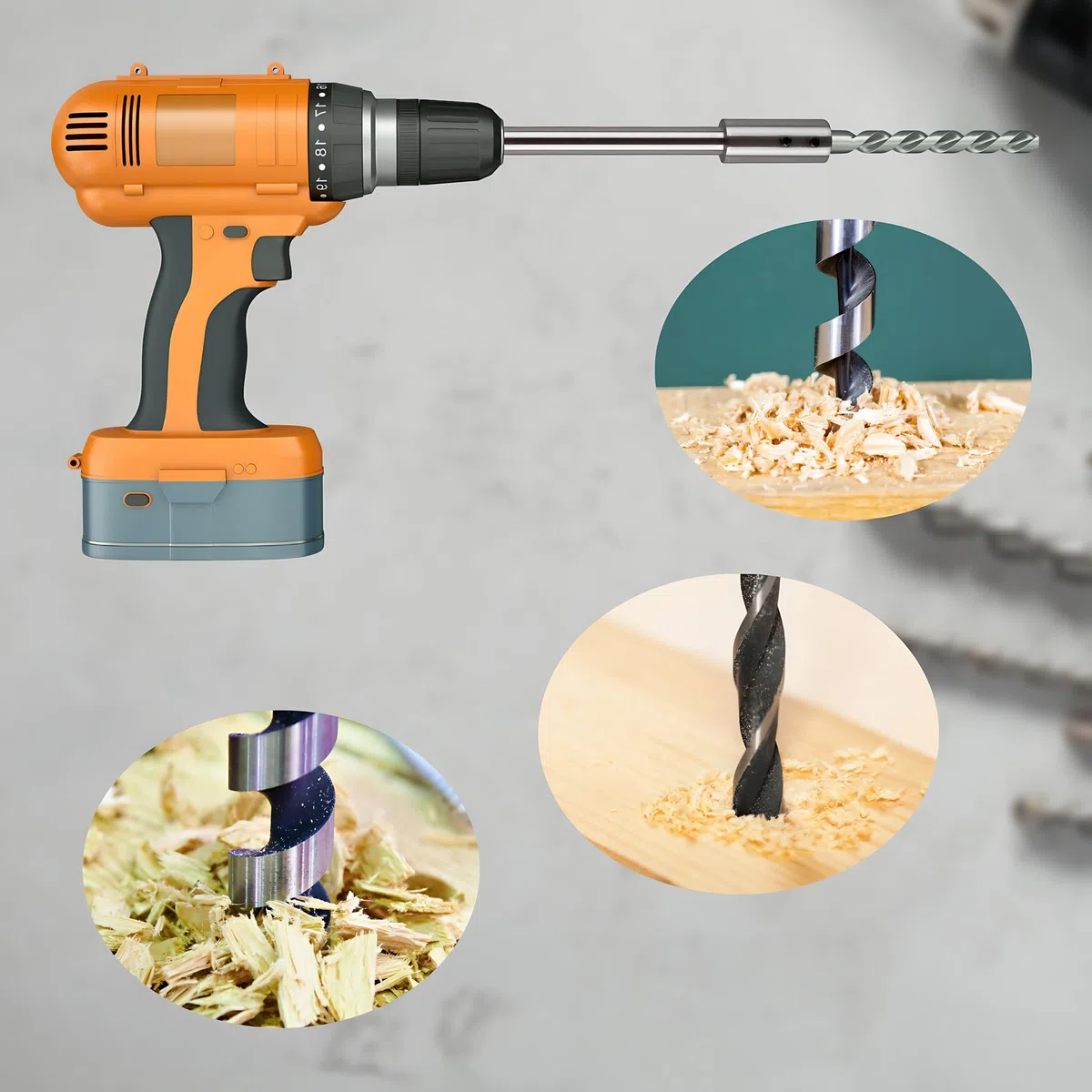 2 Stück Verlängerungsschaft Set, 254 mm und 178 mm Extra Lang verlängerung für forstnerbohrer mit 3/8"-schaft für besonders tiefe Lochfräsungen, Durchbrüche,Tiefbohrungen in Holz, Möbelbau