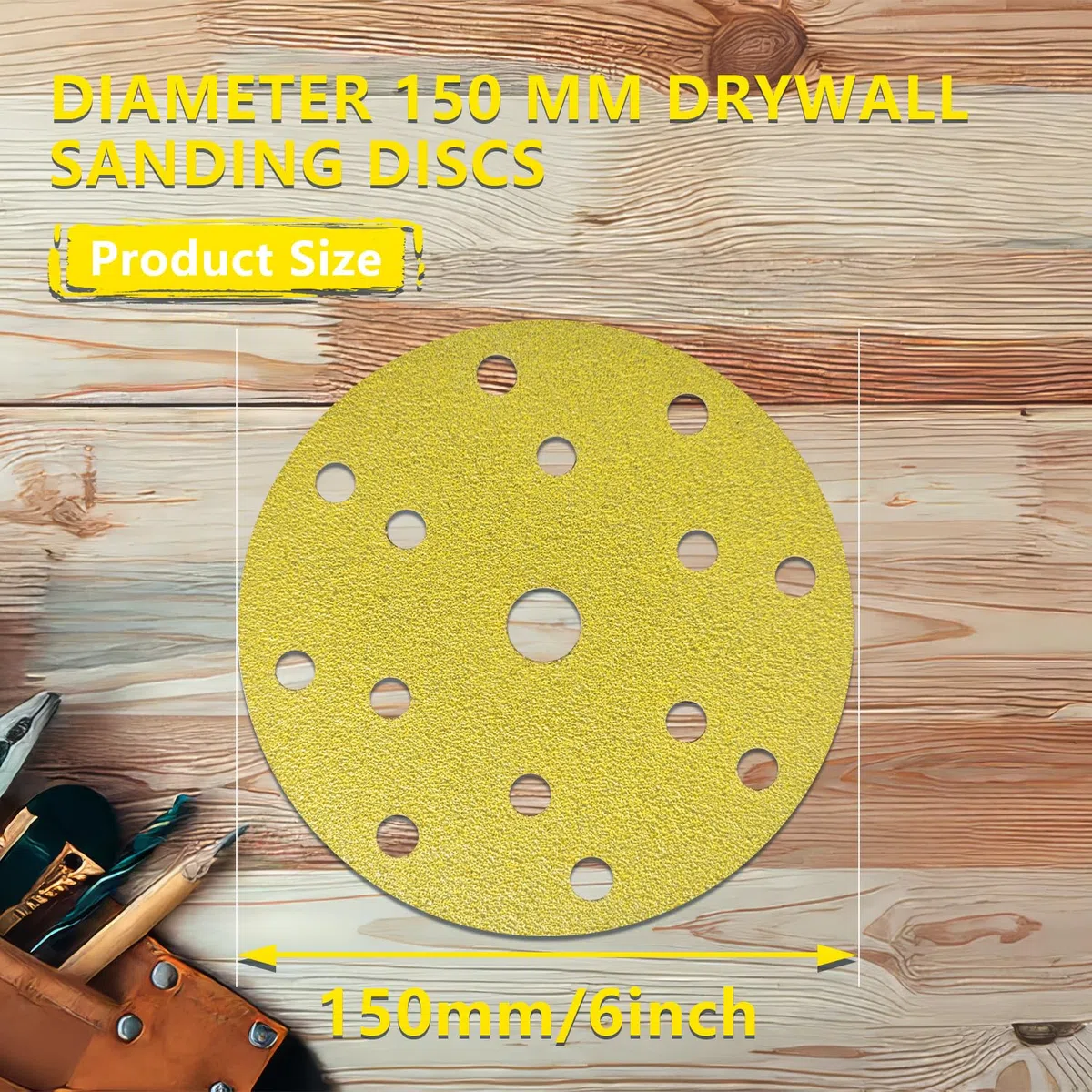 Schleifpapier 150mm klett, Klett-Schleifscheiben, 80 Stück, 15 Loch, Körnung 40/60/80/120/150/180/240/320, für Exzenterschleifer