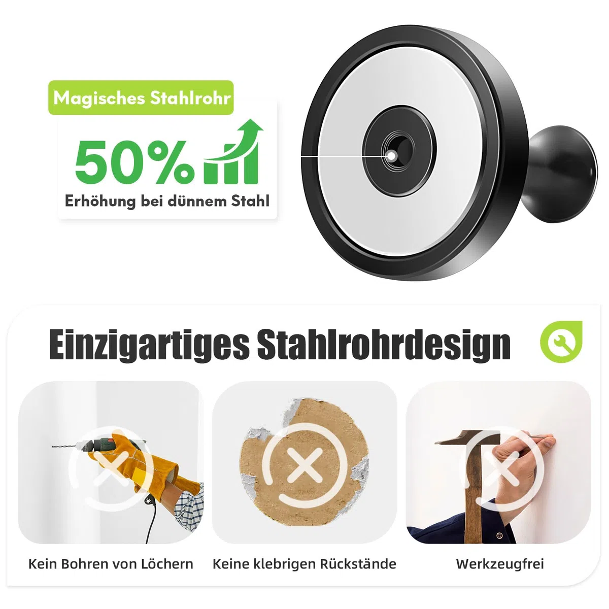 Neosmuk Magnetischer Kleiderhaken,77kg starke, Extra Schwere Magnet-Haken, Magnetischer Kranzaufhänger/-Halter für Metalldtüren, Handtasche, Handtuch, Strumpf, Kreuzfahrtkajüte, Schwarz, 6er-Pack
