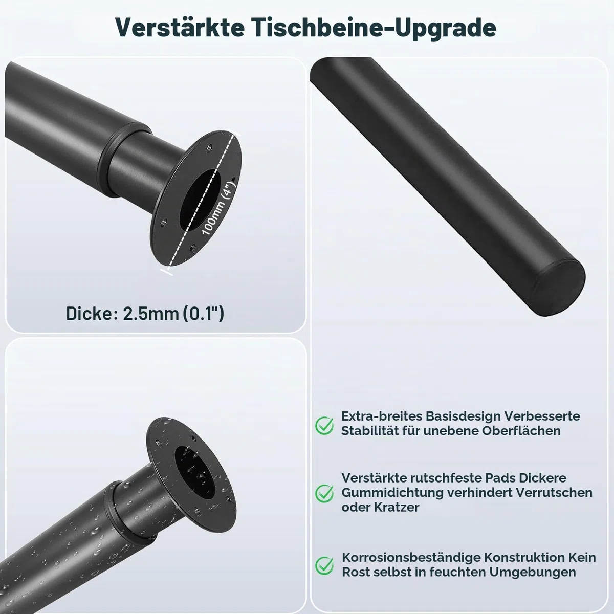 Amazing Tour Verstellbare Tischbeine 710-1100mm - 1 Packung Frühstücksbar Küche Arbeitsplatte Unterstützung Büro Schreibtisch Beine, Heavy Duty Metall Robuster Stahlrahmen, Schwarz