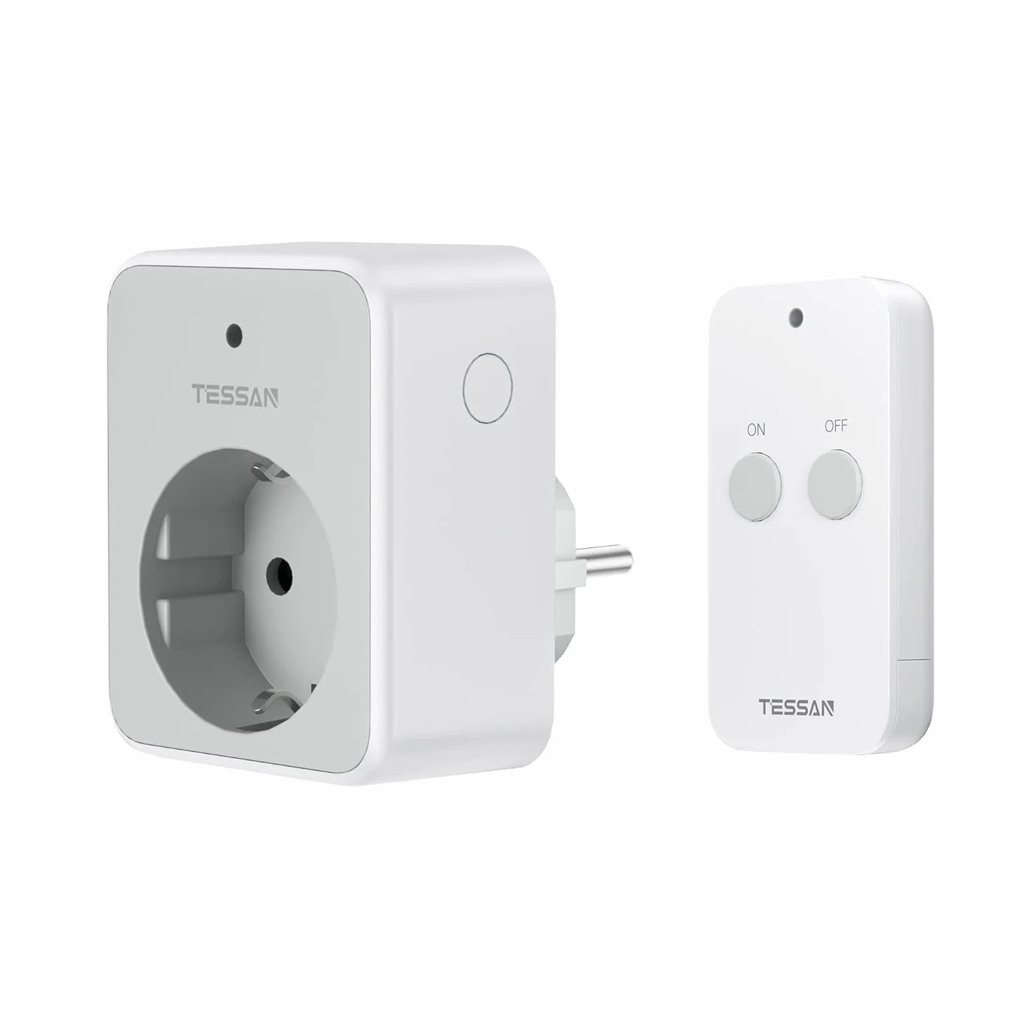 TESSAN Funksteckdose mit Fernbedienung, Steckdose mit Fernbedienung 30,5M Reichweite, 3600W innen, Schaltbare mit Magnetische, Programmierbar