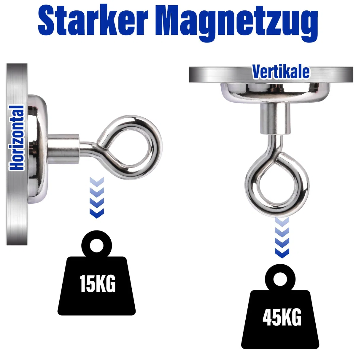 36MM Stück Magnethaken,Magnet Haken, Zugkraft 45kg Neodym Magnet Haken hält,4 Stück Super Starker Magnete mit Haken, Magnetischer Haken Einsatzbereich Küche Badezimmer Garage Büro